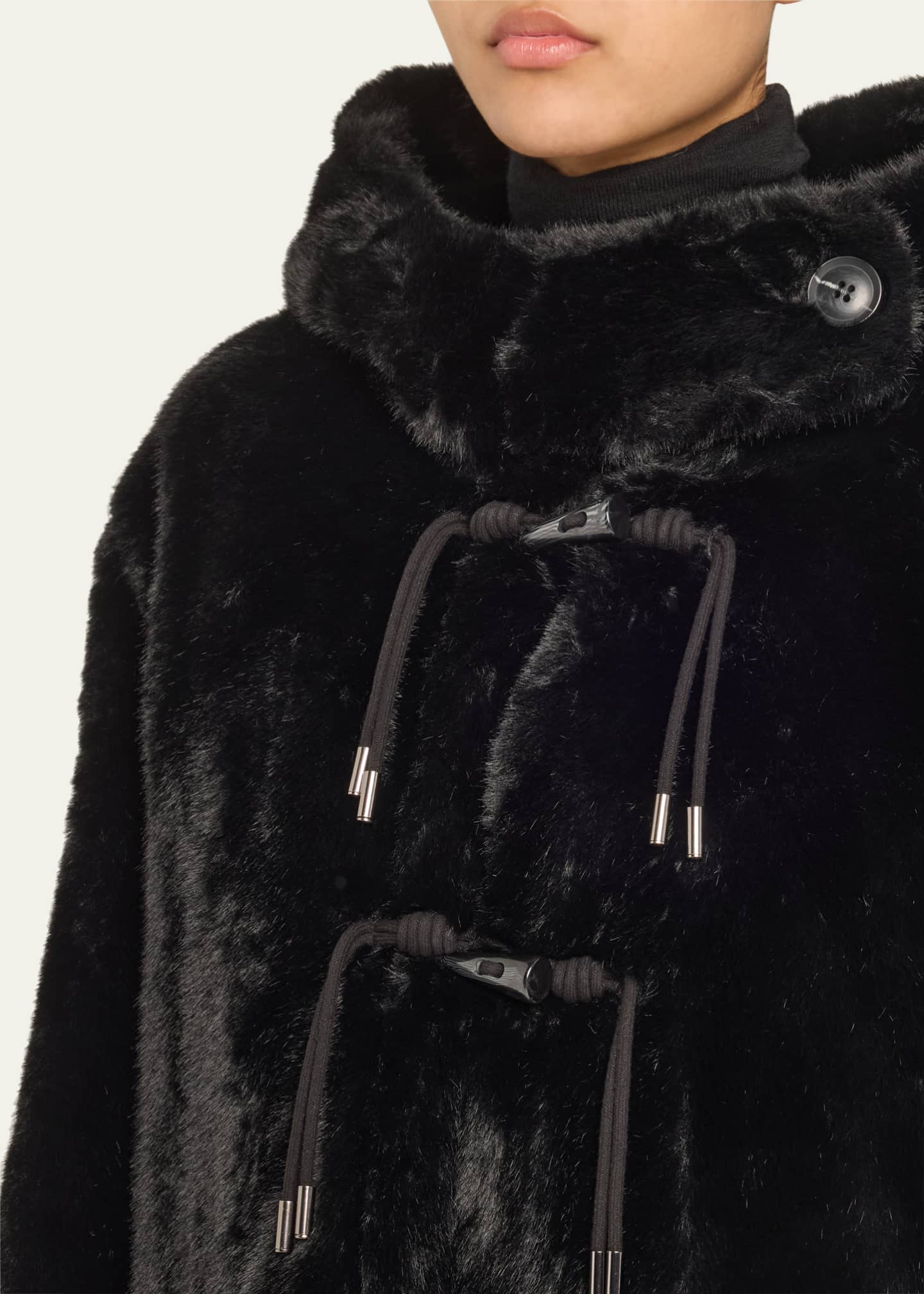 Ariel Hooded Faux Fur Coat