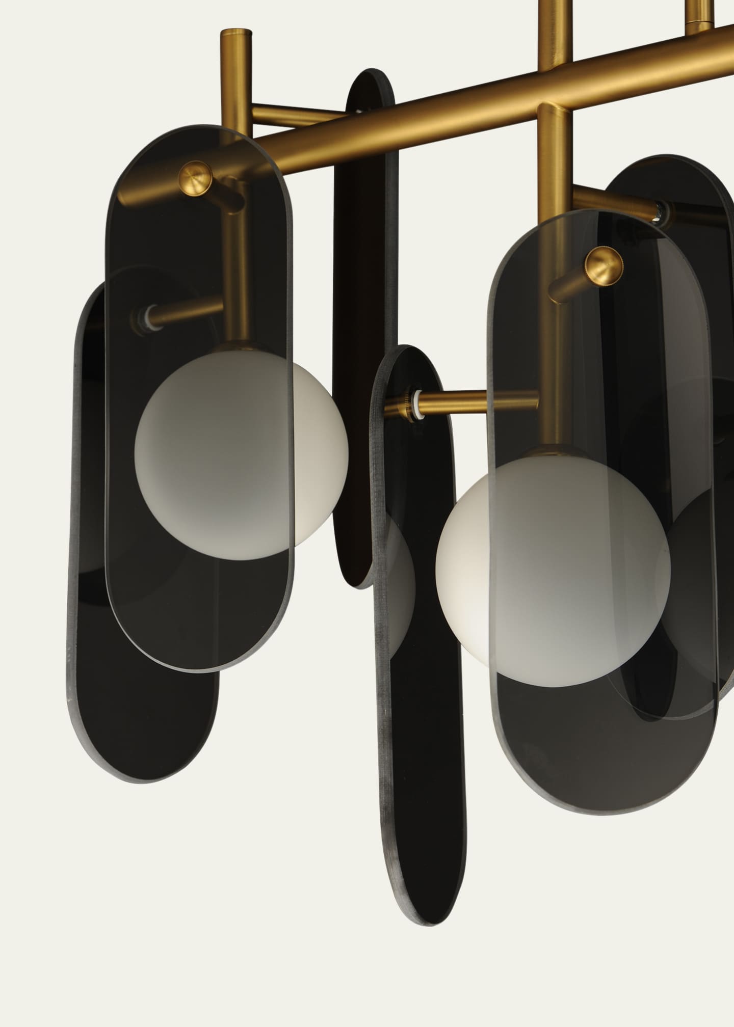 Studio M Megalith Glass Mirror Smoke 47" 5-Light Linear Chandelier Image 4 of 5