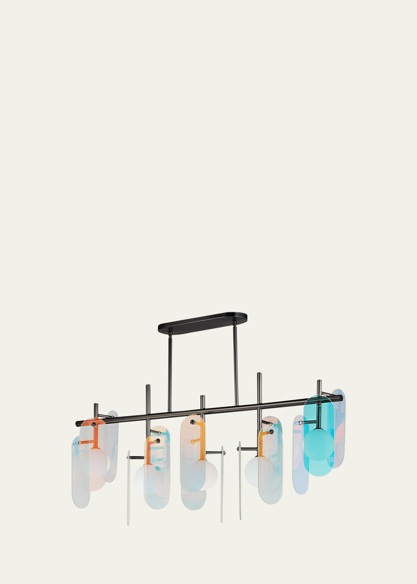 Studio M Megalith Dichroic Glass 47" 5-Light Linear Chandelier