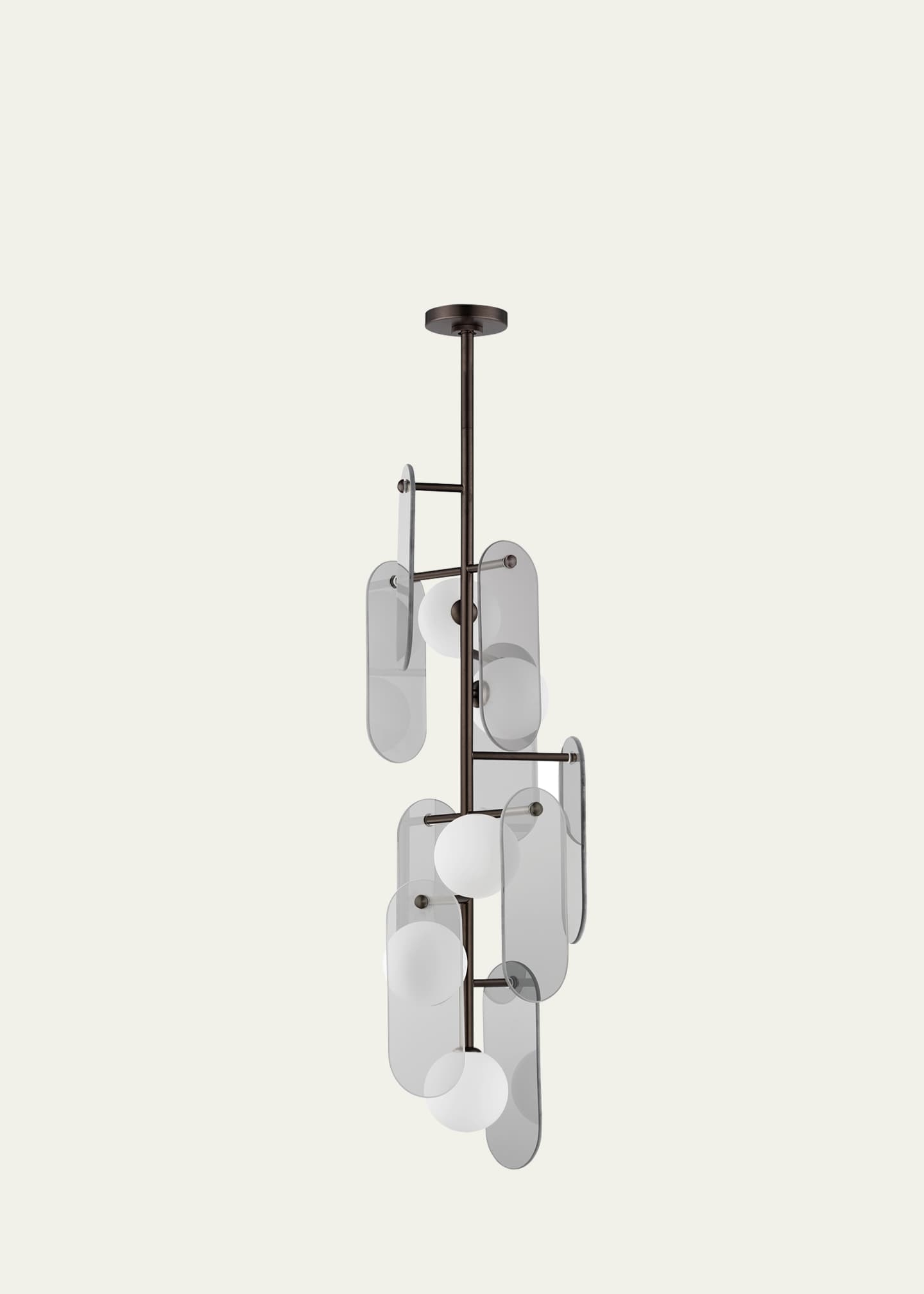Studio M Megalith Mirror Smoke Glass 5-Light Chandelier