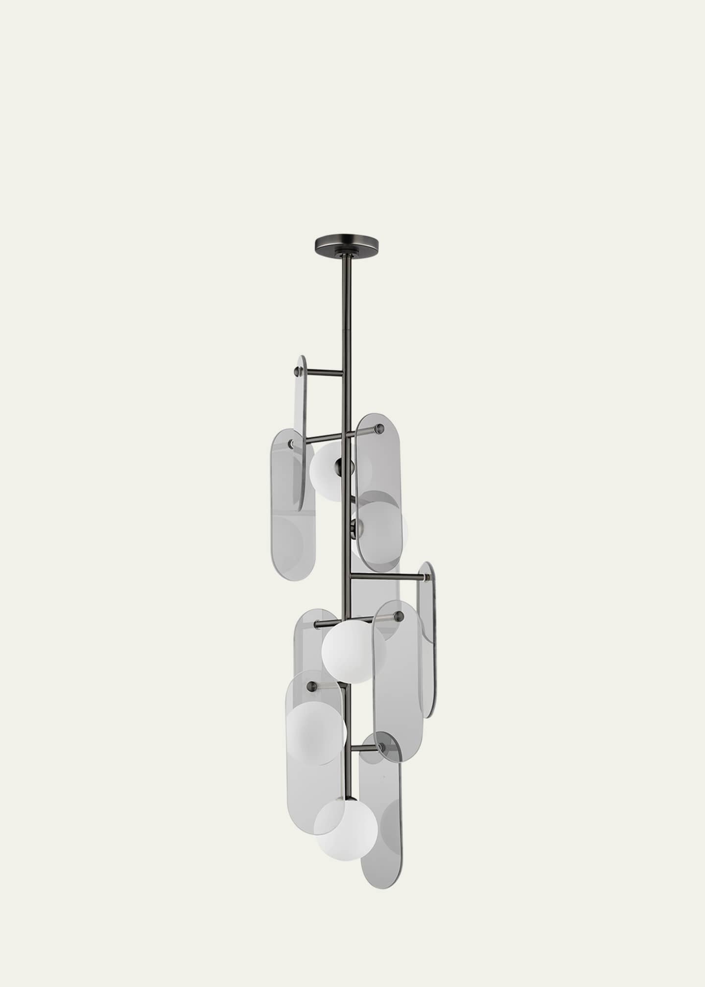 Studio M Megalith Mirror Smoke Glass 42" 5-Light Vertical Chandelier