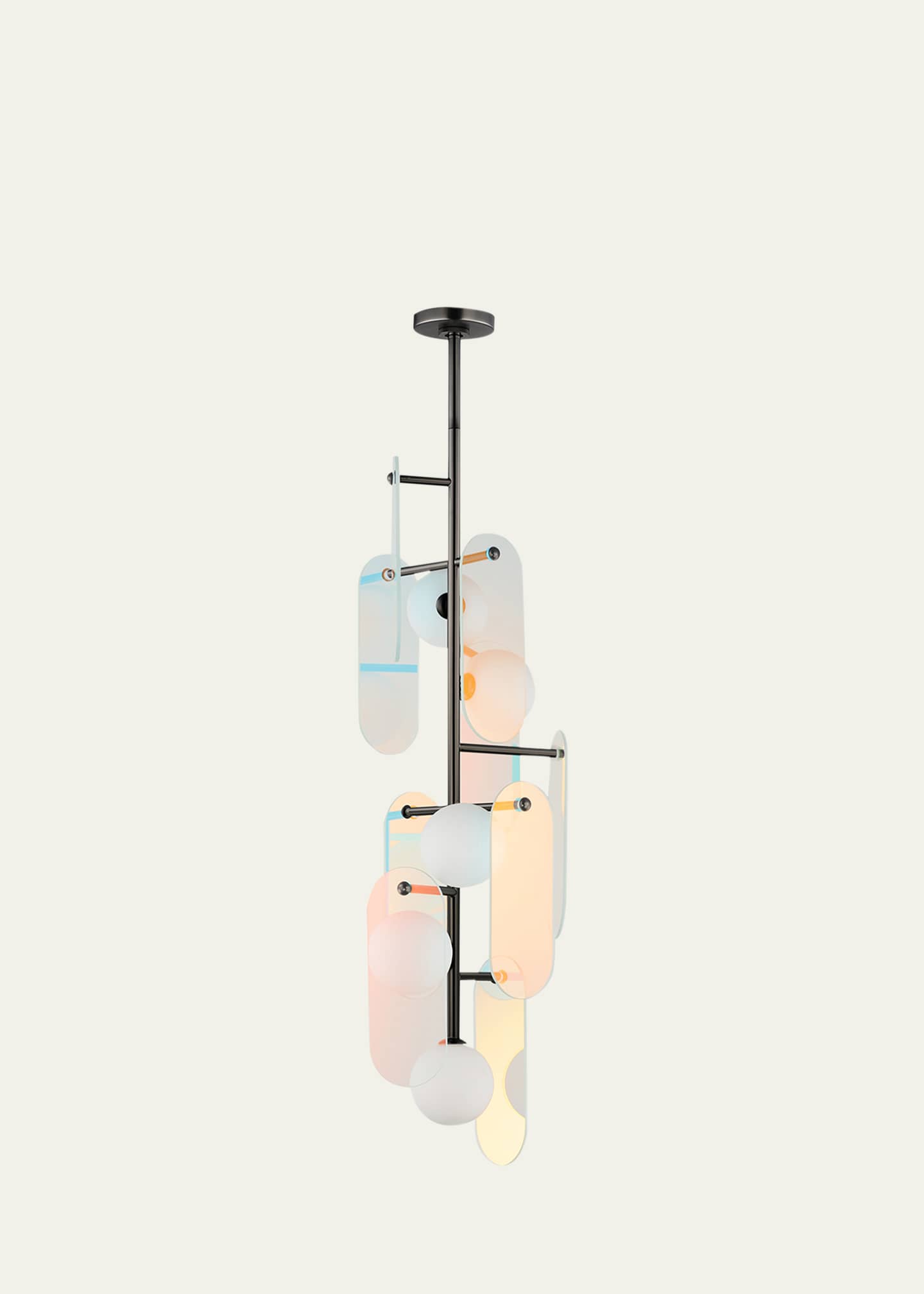 Studio M Megalith Dichroic Glass 42" 5-Light Vertical Chandelier
