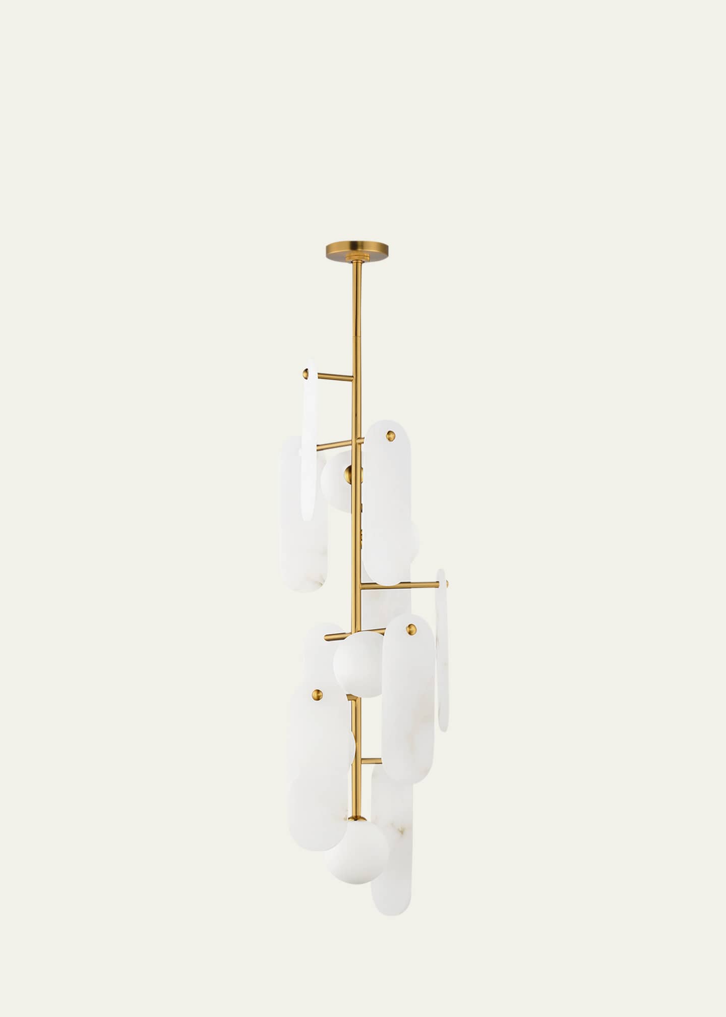 Studio M Megalith Alabaster Stone 42" 5-Light Vertical Chandelier