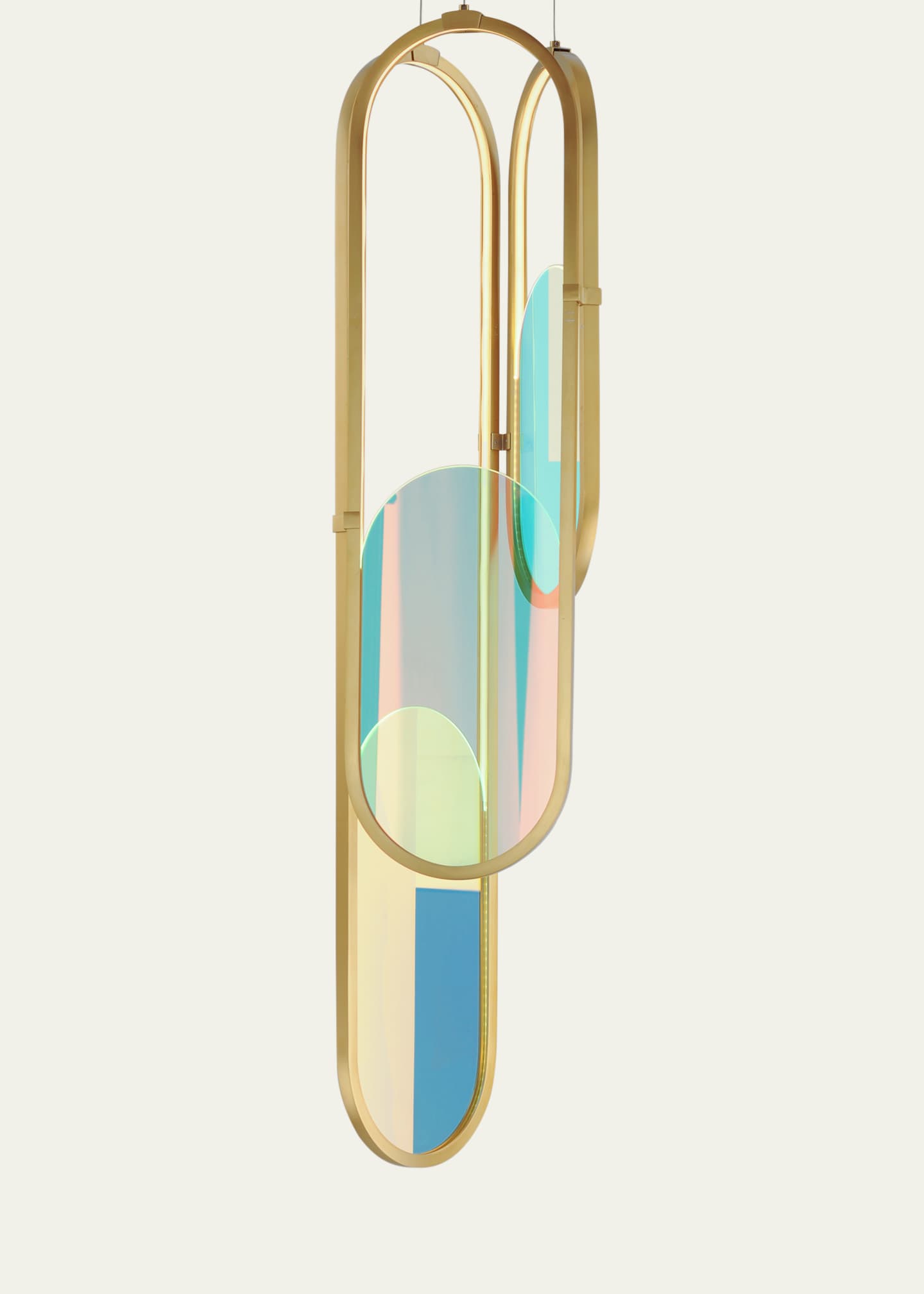 Studio M Trance 39" 3-Light Dichroic Glass Chandelier Image 3 of 5