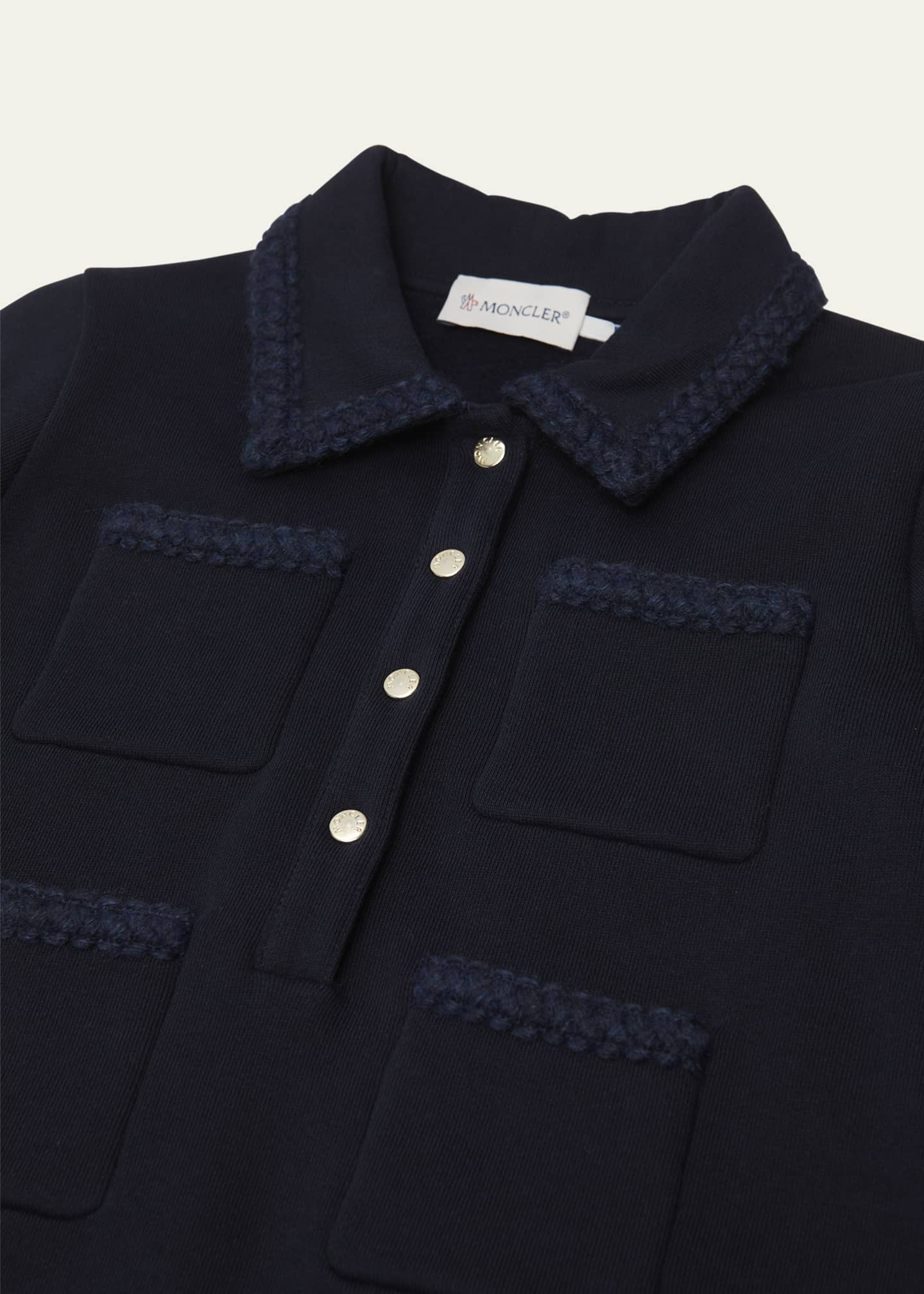 Moncler Girl's Knitted Trim Dress, Size 8-14 Image 3 of 3