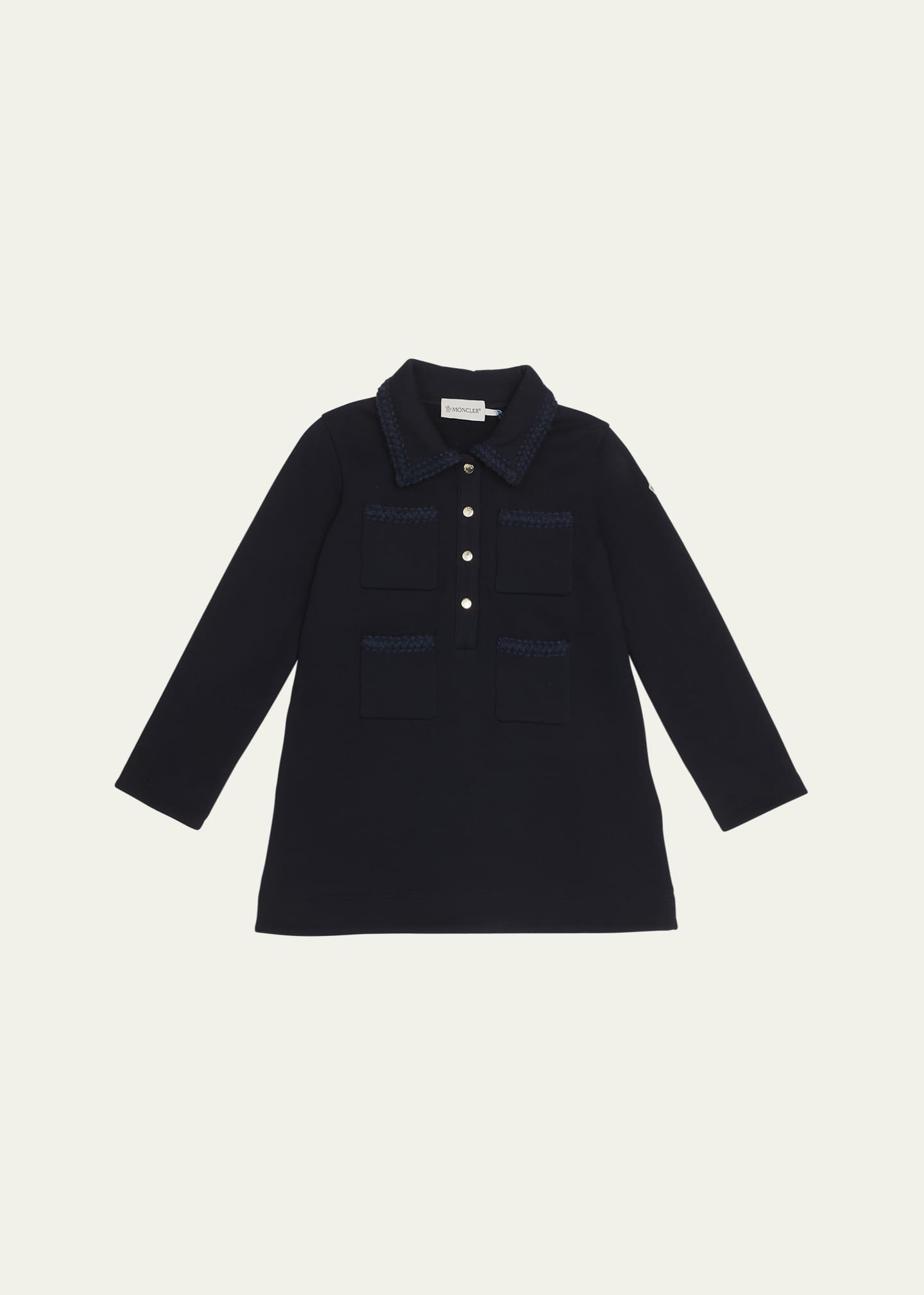 Moncler Girl's Knitted Trim Dress, Size 8-14 Image 1 of 3