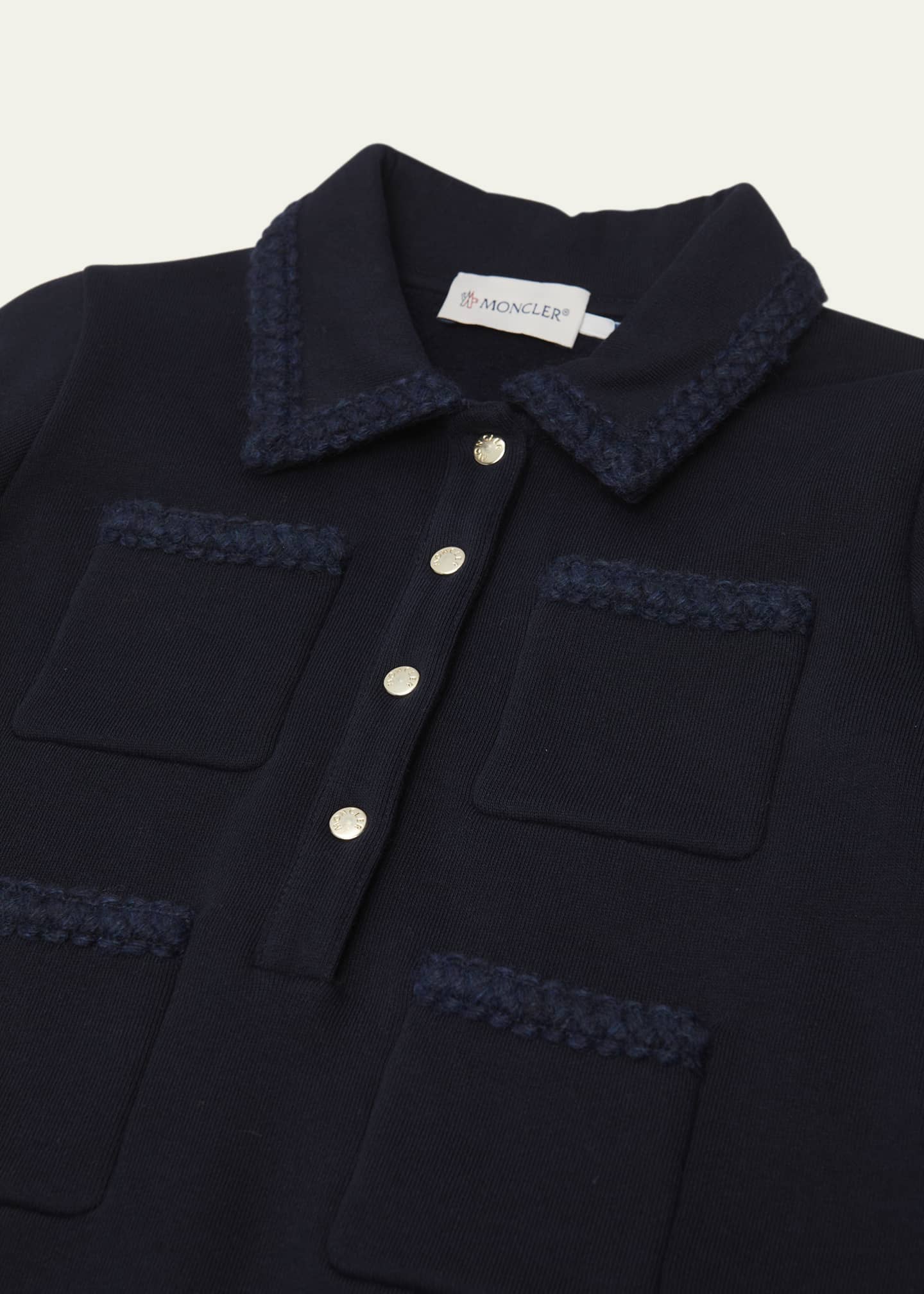 Moncler Girl's Knitted Trim Dress, Size 4-6 Image 3 of 3