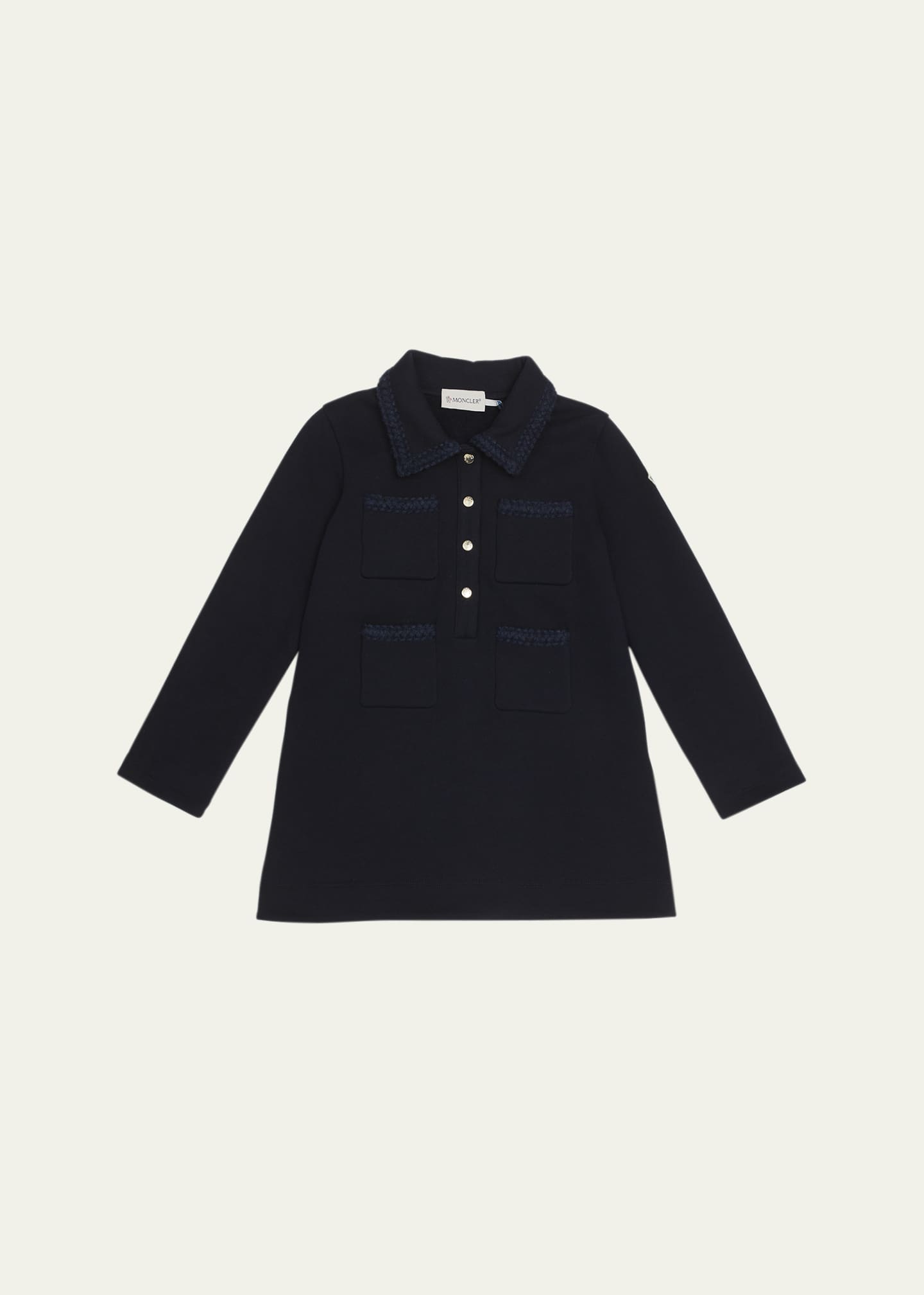 Moncler Girl's Knitted Trim Dress, Size 4-6 Image 1 of 3