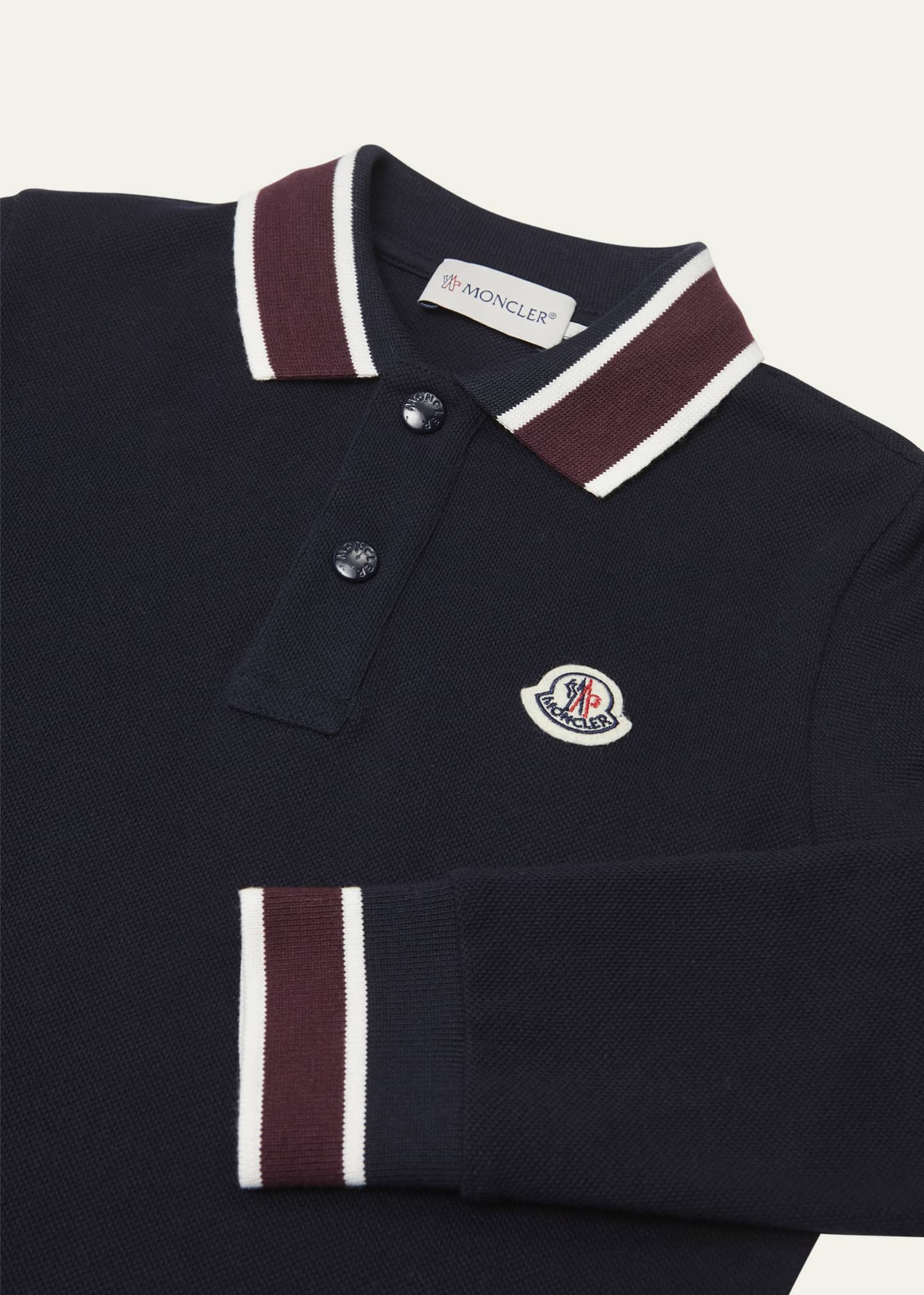 Moncler Boy's Logo-Print Polo Shirt, Size 4-6 Image 3 of 3