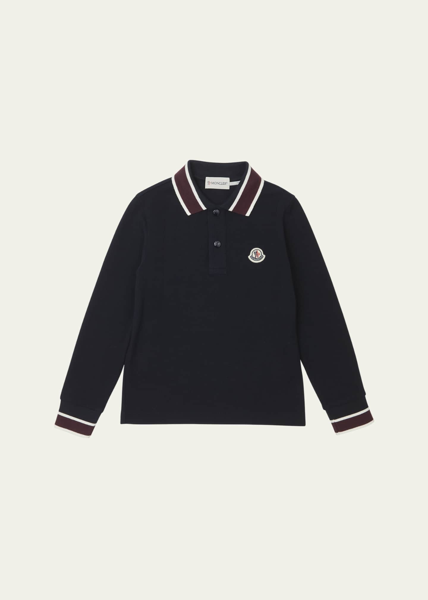 Moncler Boy's Logo-Print Polo Shirt, Size 4-6 Image 1 of 3