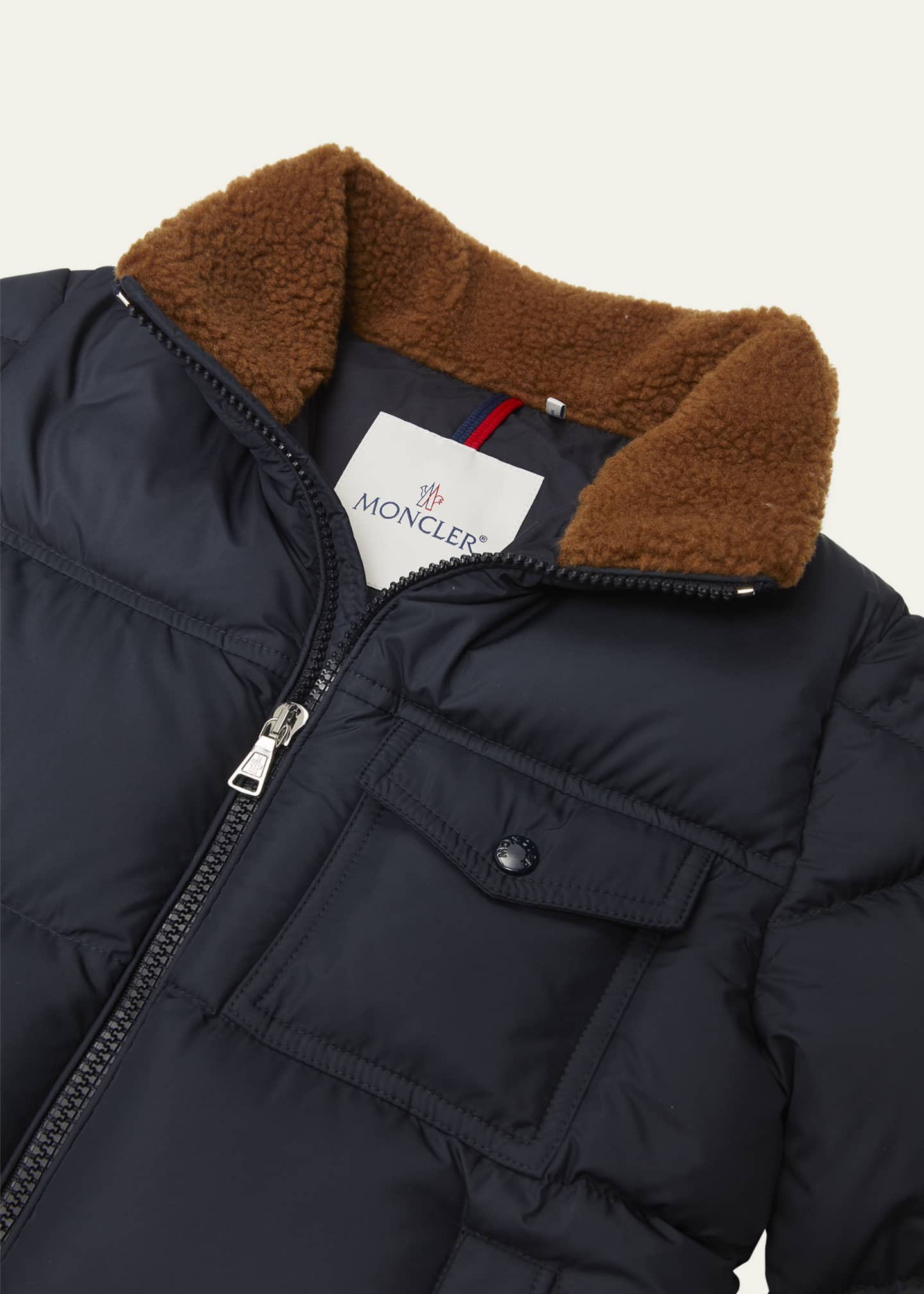 Moncler Boy's Cayden Faux Fur Trim Jacket, Size 8-14 Image 3 of 3