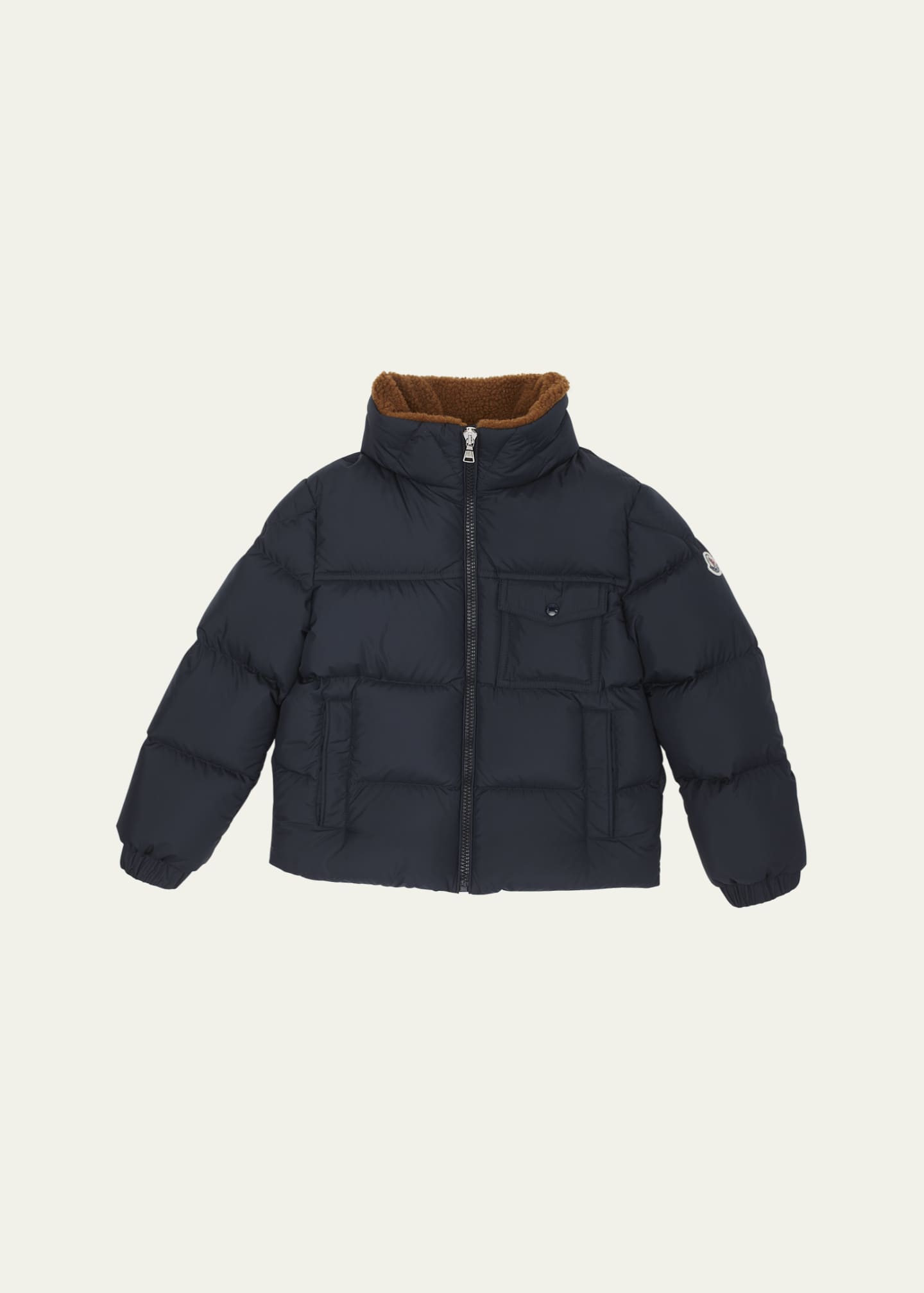 Moncler Boy's Cayden Faux Fur Trim Jacket, Size 8-14 Image 1 of 3