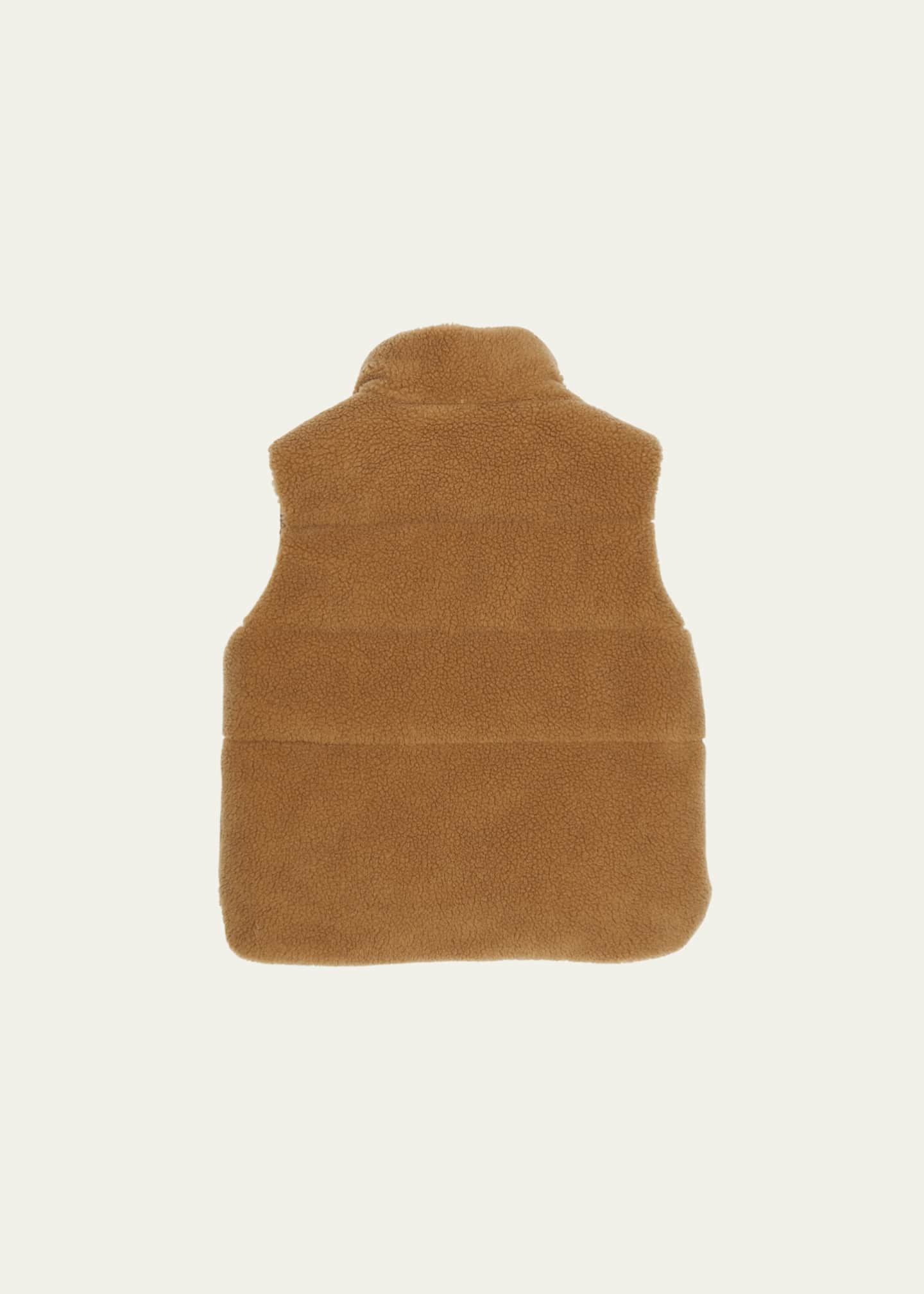 Moncler Boy's Colbricon Faux Fur Logo Embroidered Vest, Size 8-14 Image 2 of 3