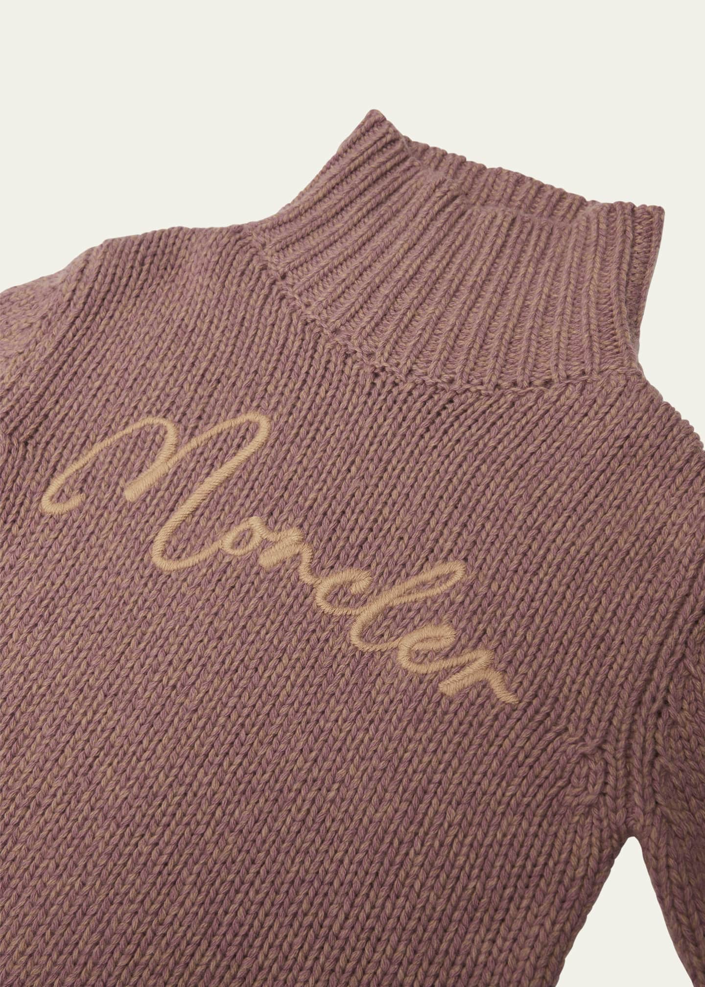 Moncler Girl's Logo Script Sweater Dress, Size 8-14 Image 3 of 3