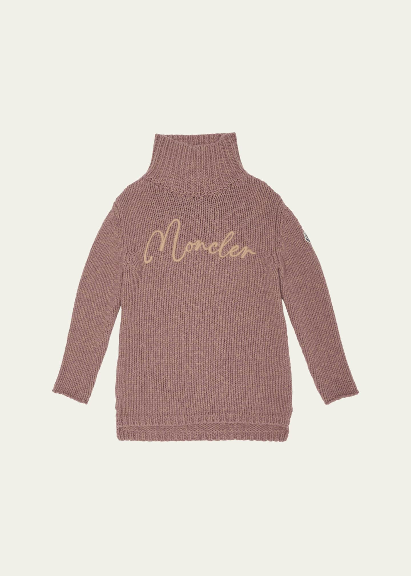 Moncler Girl's Logo Script Sweater Dress, Size 8-14 Image 1 of 3