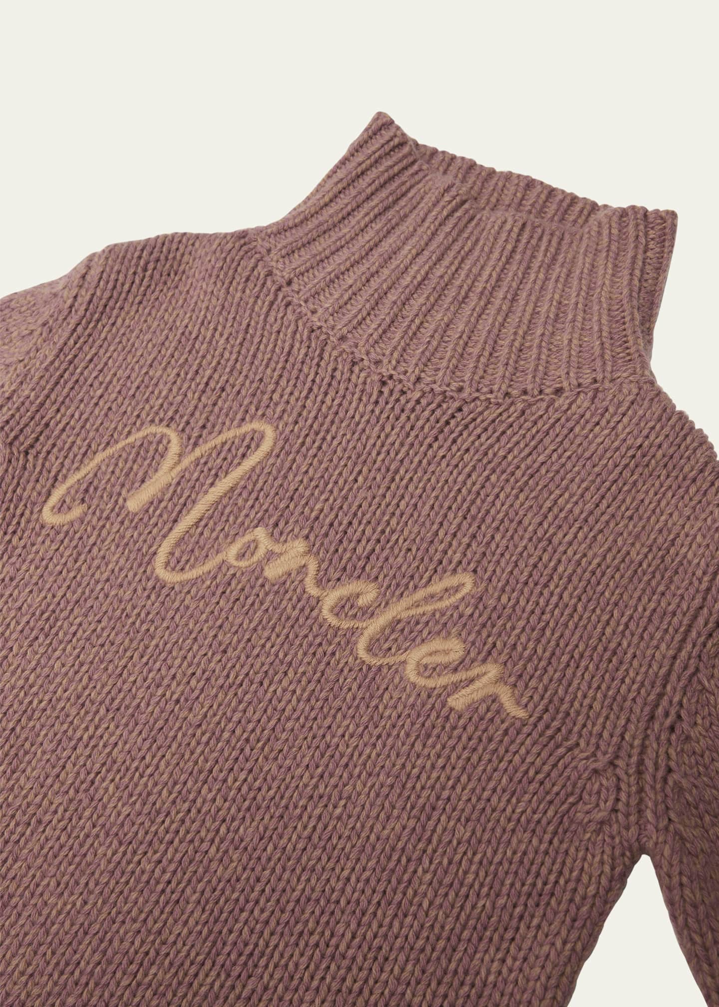 Moncler Girl's Logo Script Sweater Dress, Size 4-6 Image 3 of 3