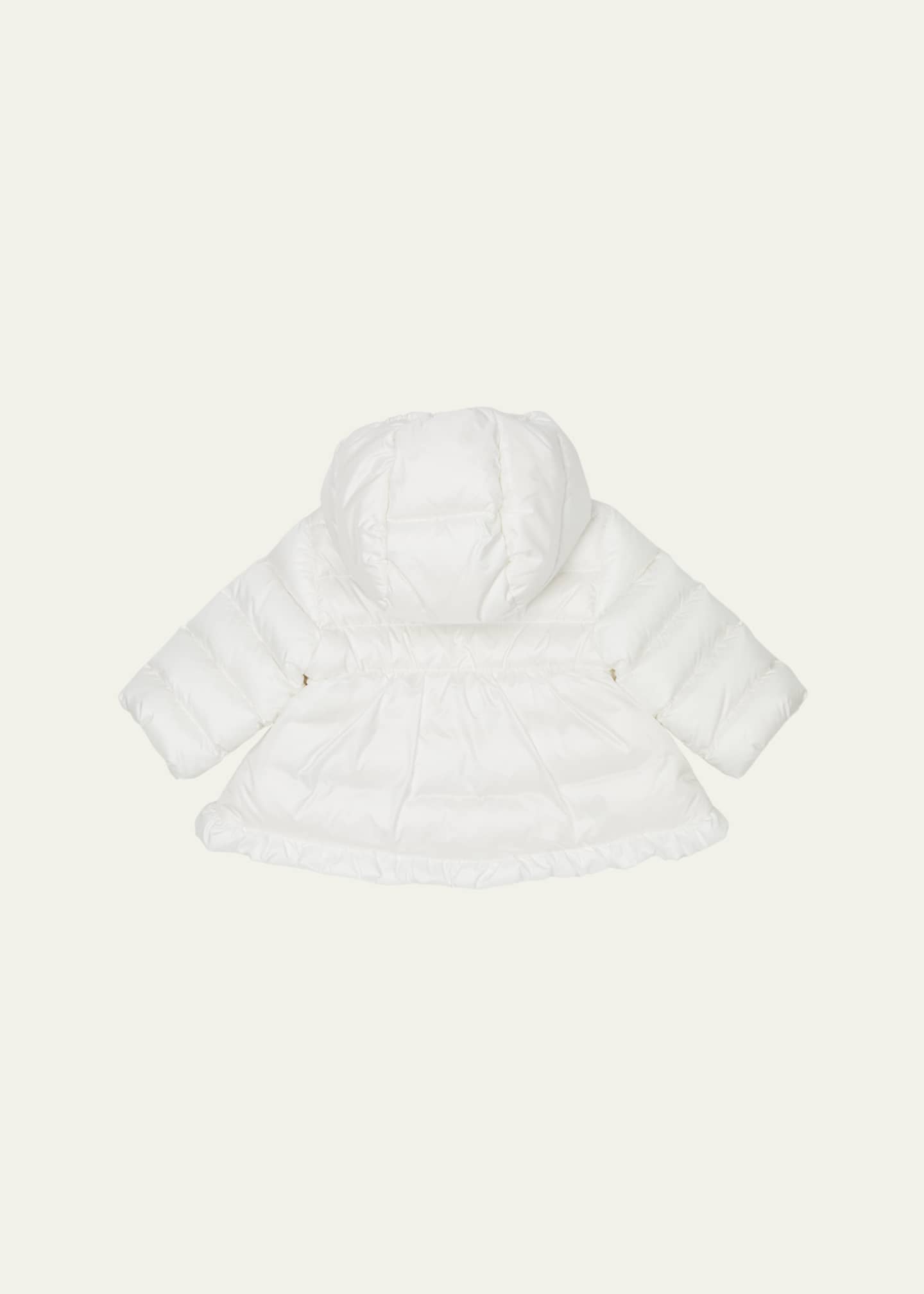 Moncler Girl's Odile A-Line Ruffle-Trim Coat, Size 3M-3 Image 2 of 3