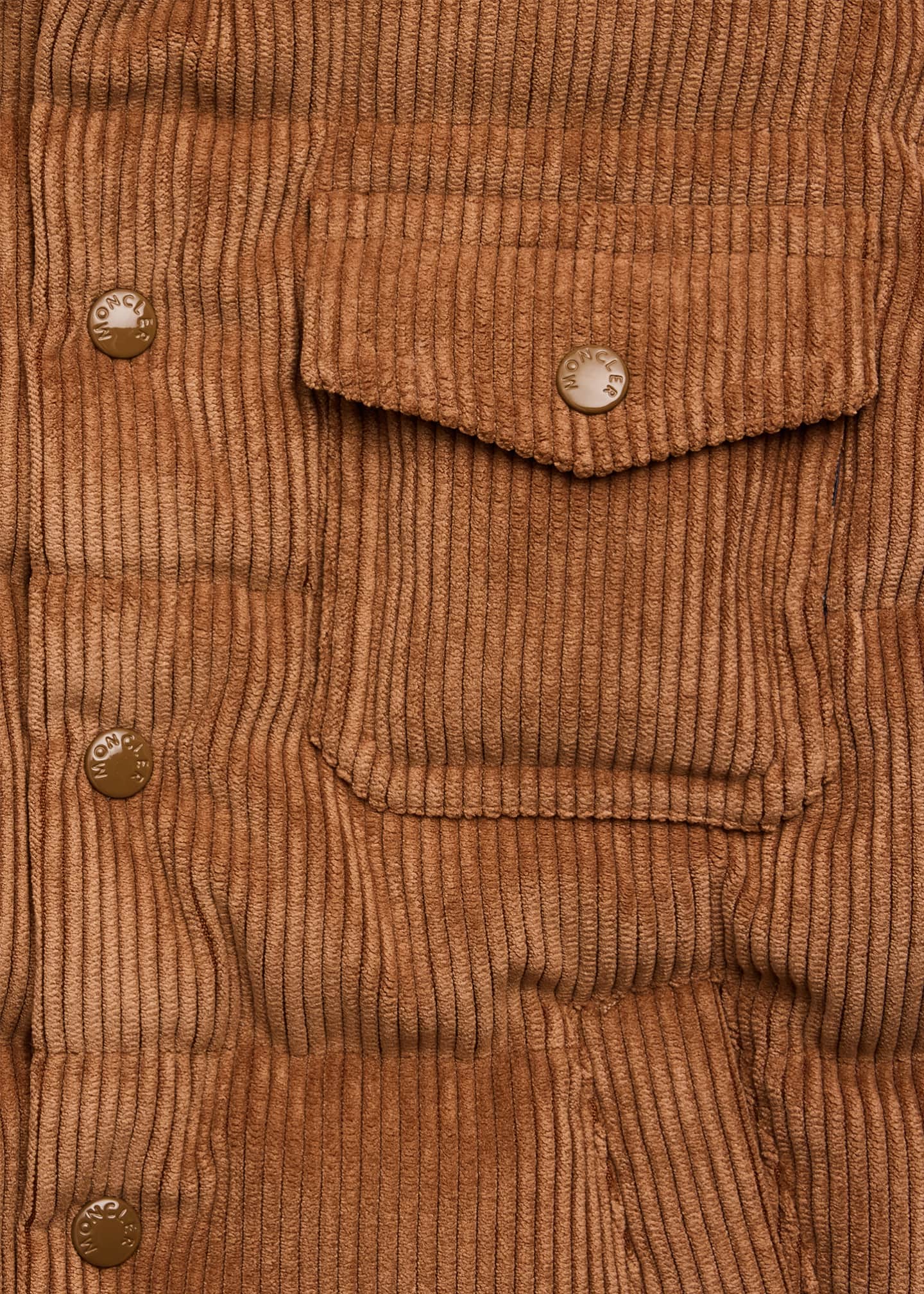 Moncler Boy's Giusto Corduroy Puffer Shirt Jacket, Size 6 Image 3 of 3