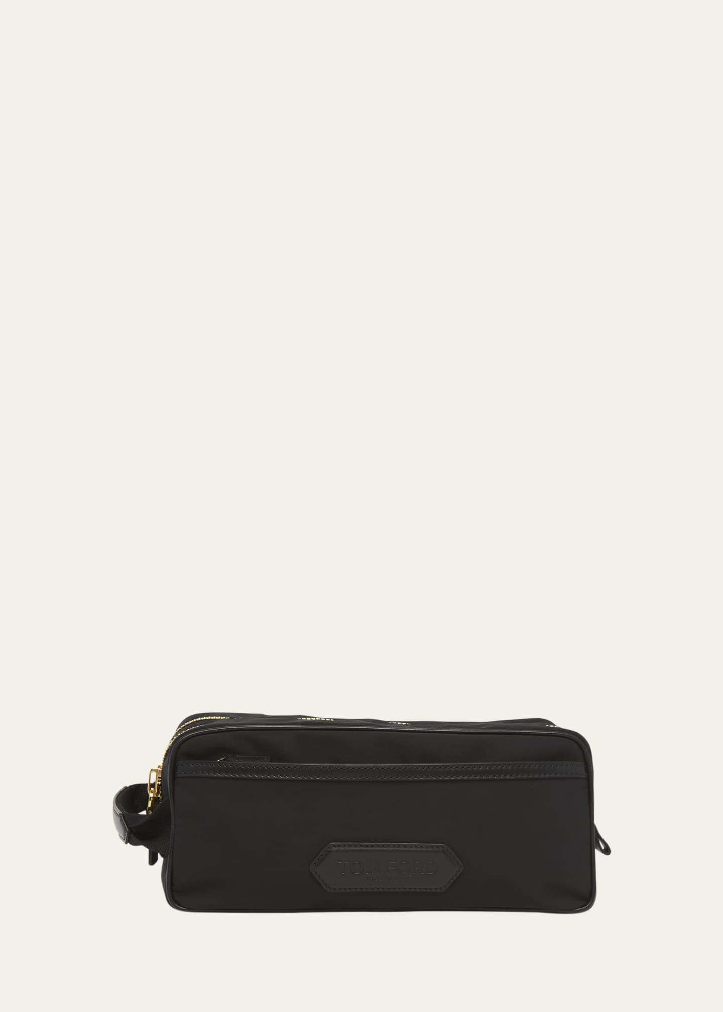 Tom Ford Recycled Nylon Double Zip Toiletry Bag Black