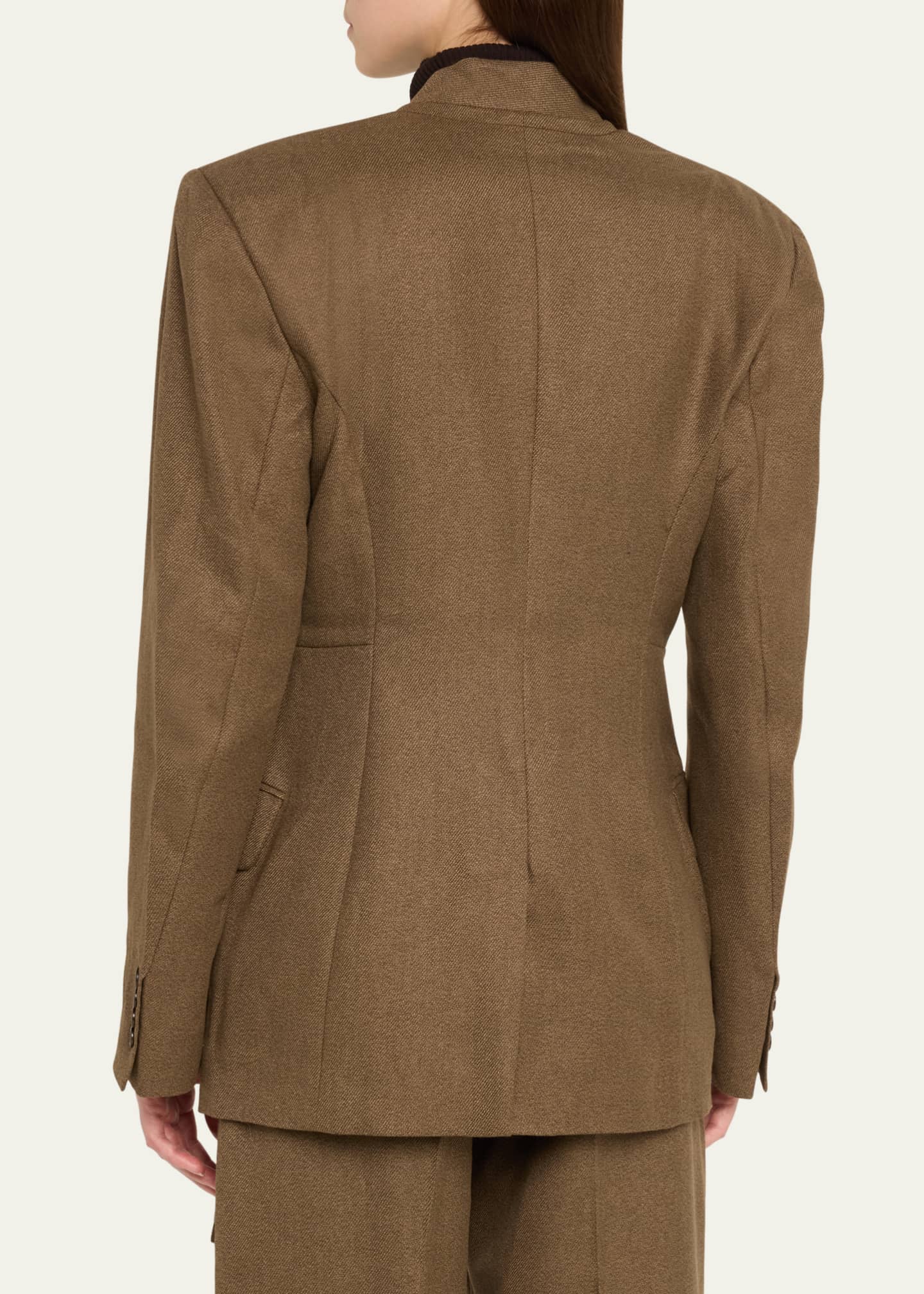 Zomer Collarless Double-Breasted Tailored Jacket Image 3 of 5