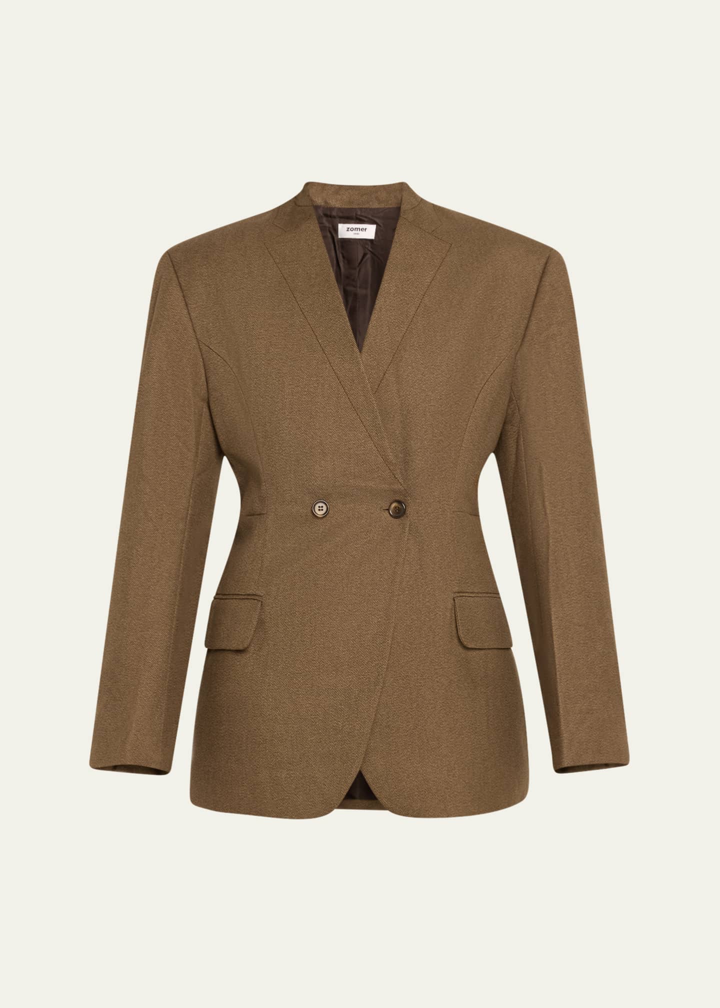 Zomer Collarless Double-Breasted Tailored Jacket Image 1 of 5