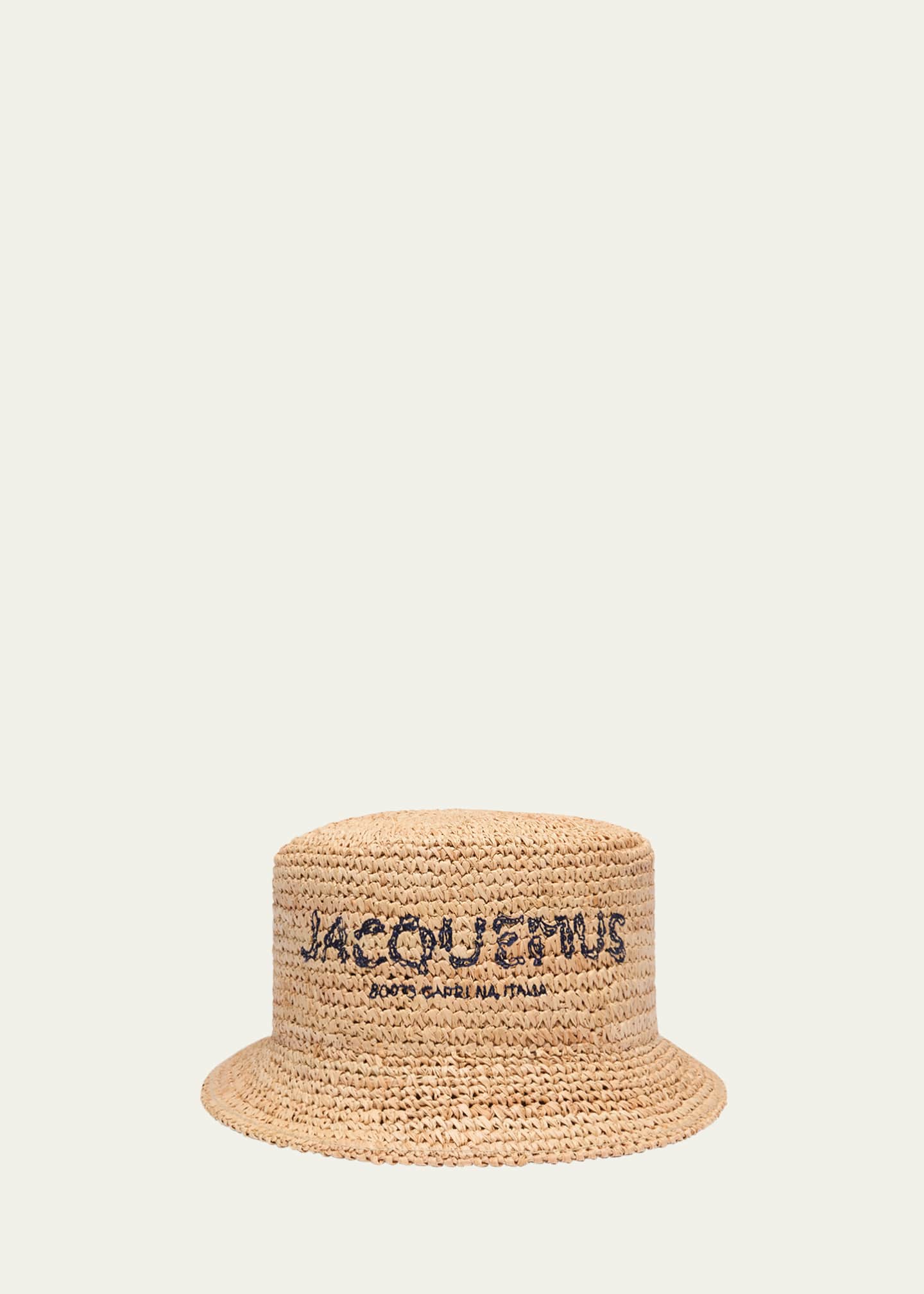 Jacquemus Le Bob Pesco Woven Raffia & Straw Bucket Hat