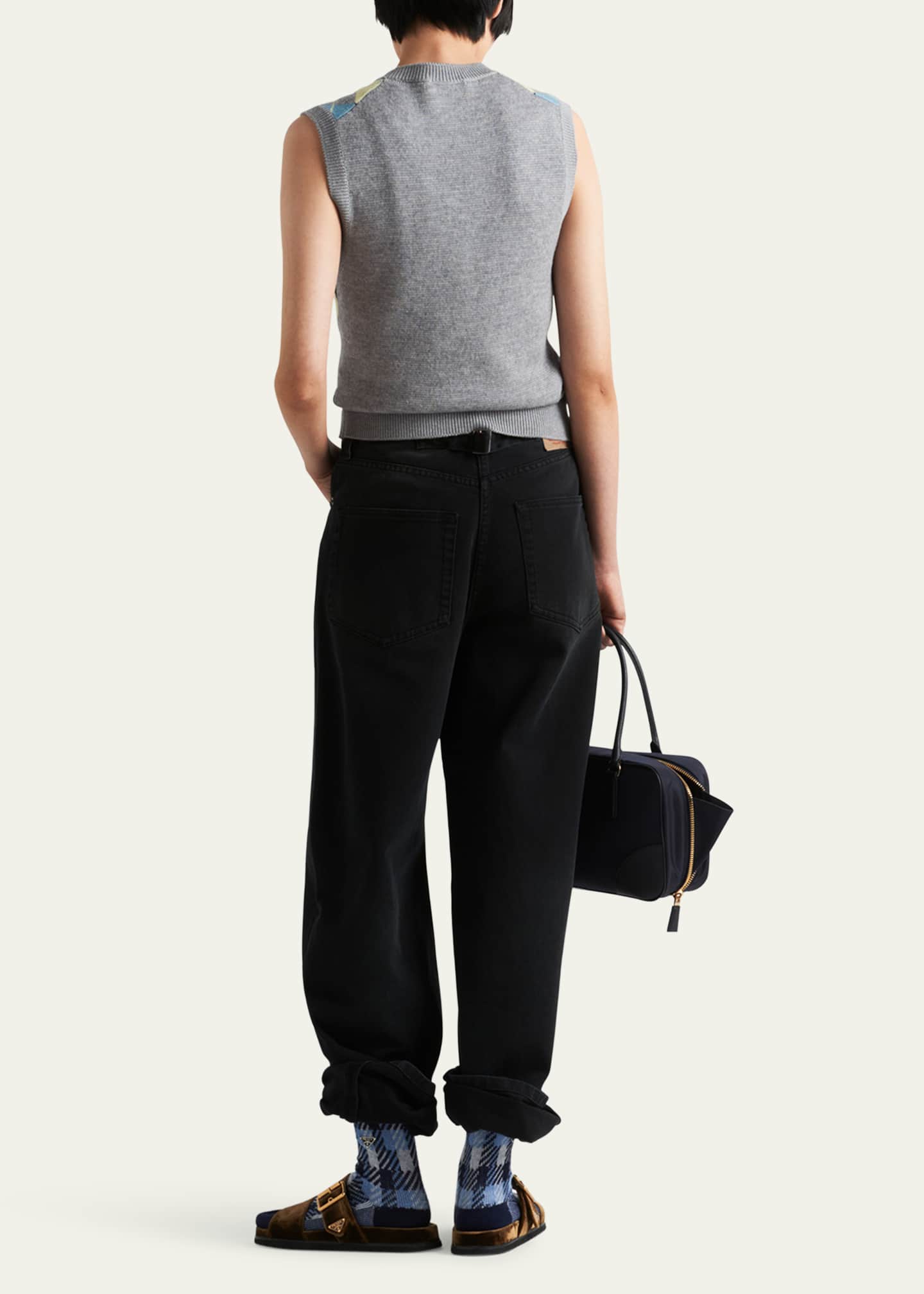 Prada Jacquard Argyle Superfine Wool Vest Image 3 of 4