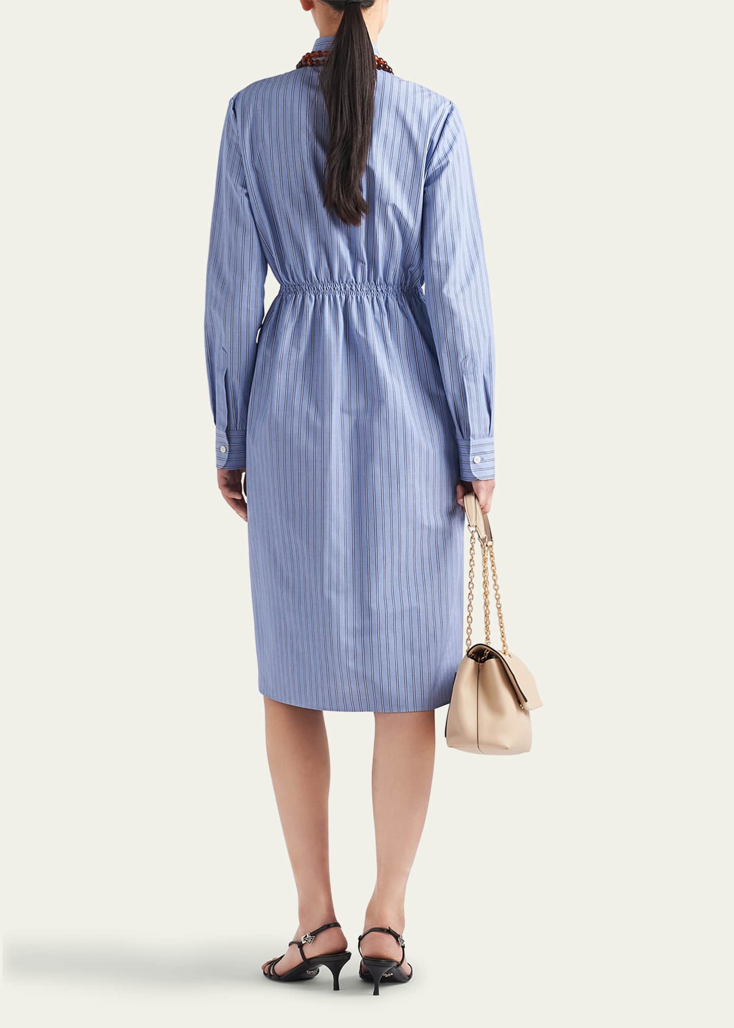 【プラダ・PRADA】Striped chambray dress Prada Striped chambray dress | REVERSIBLE