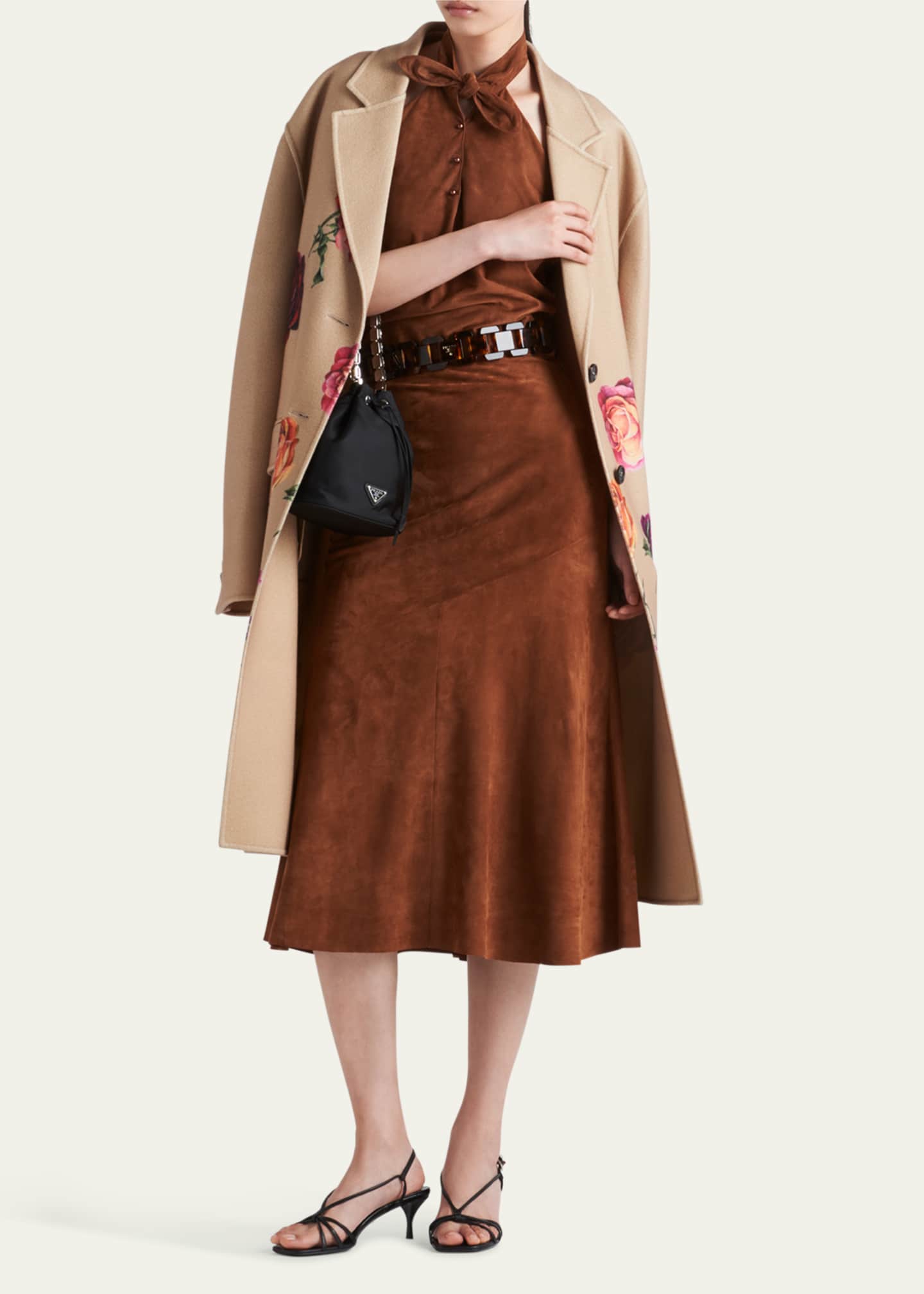 スカート PRADA SKIRT (P198TGS221393 F0442) Skirt With Underskirt