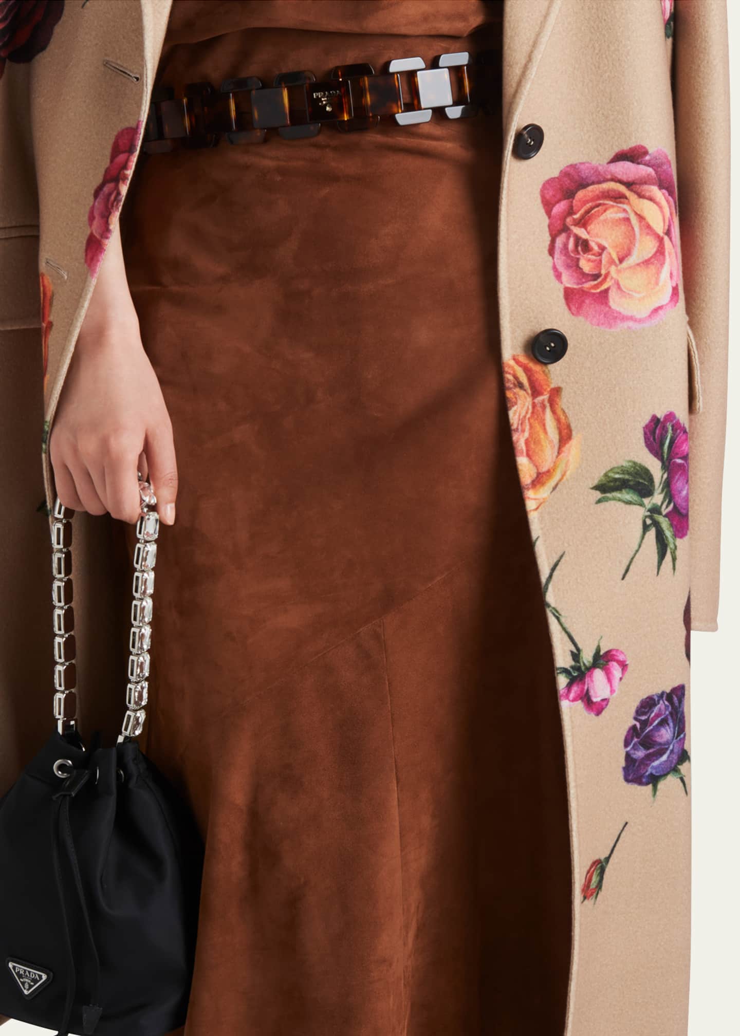 Prada Suede Midi Skirt - Bergdorf Goodman