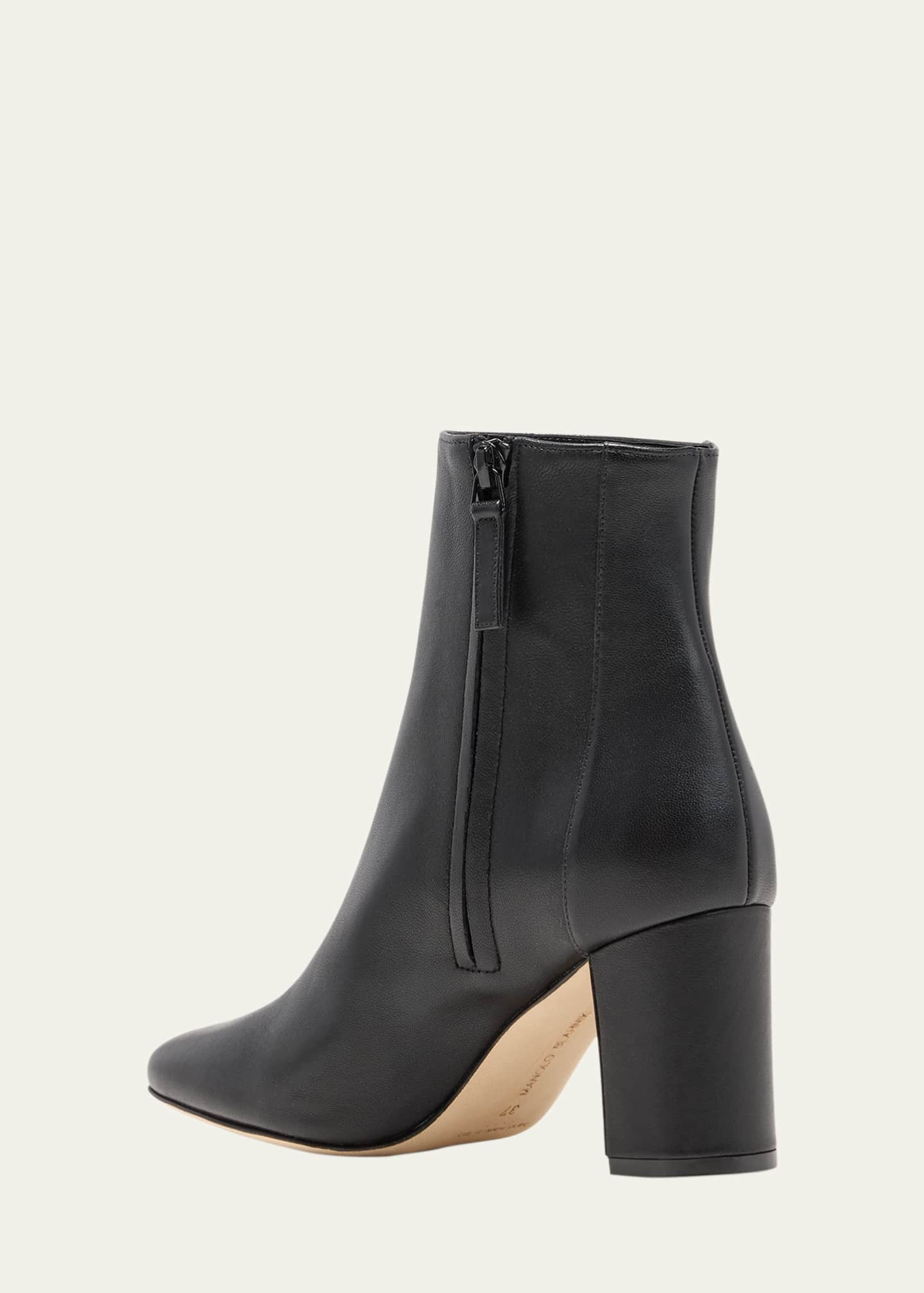Manolo Blahnik Rosie Leather Zip Booties Image 4 of 4