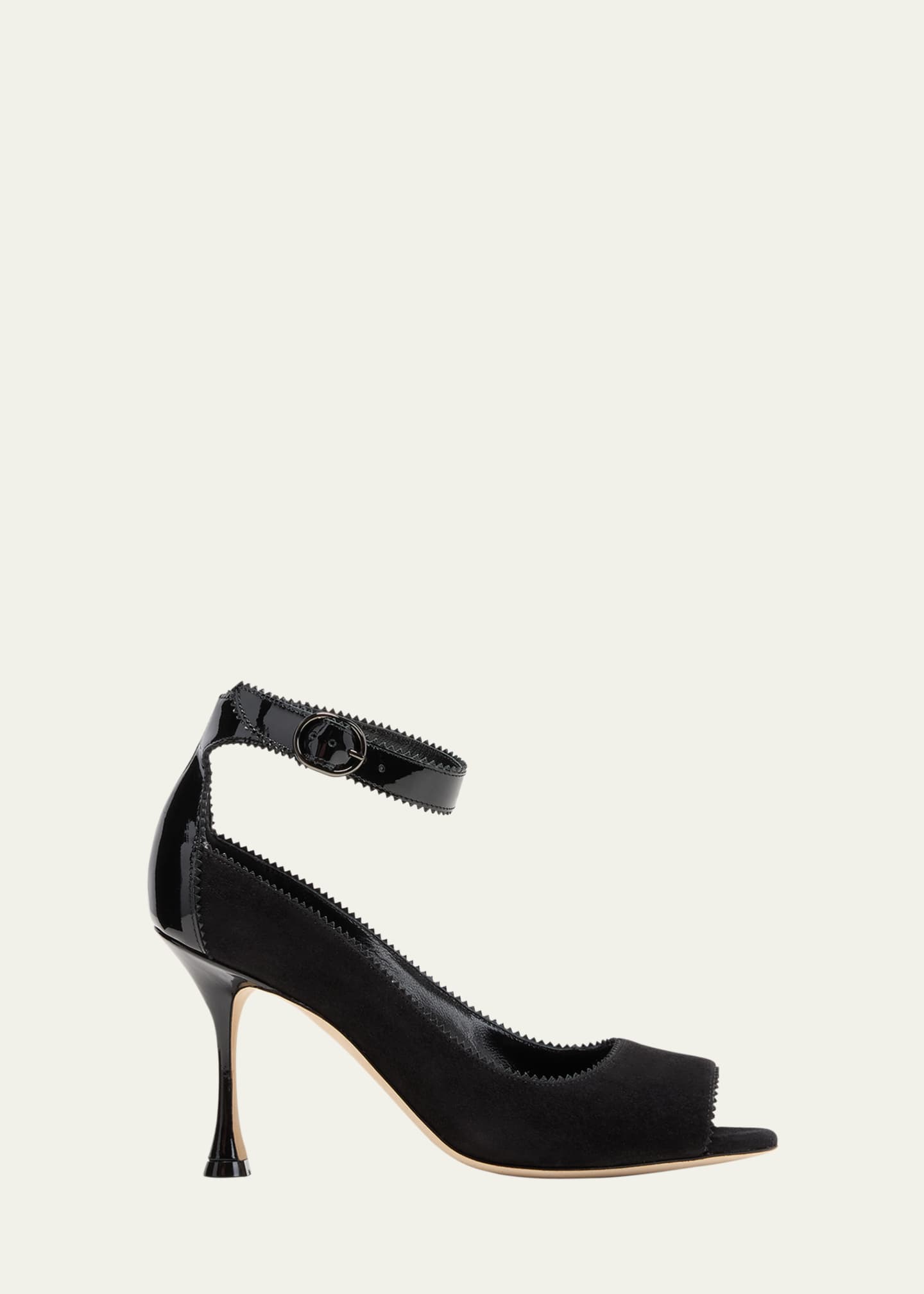 【送料&関税込】Manolo Blahnik Black Suede Giboa Pumps GIBOA | Black Suede Pearl Buckle Pumps | Manolo Blahnik