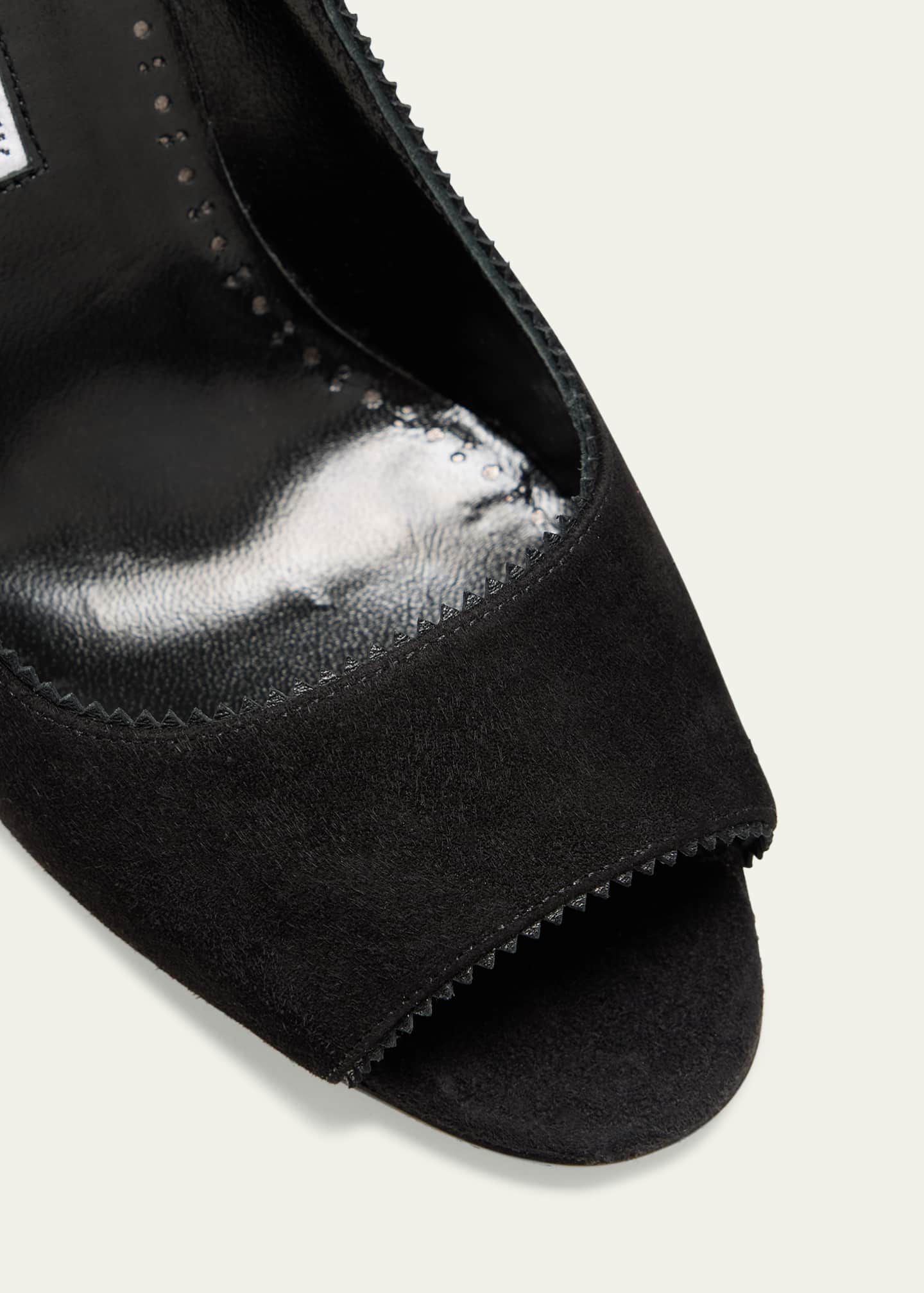 Manolo Blahnik Kadirasa Suede Open-Toe Pumps - Bergdorf Goodman