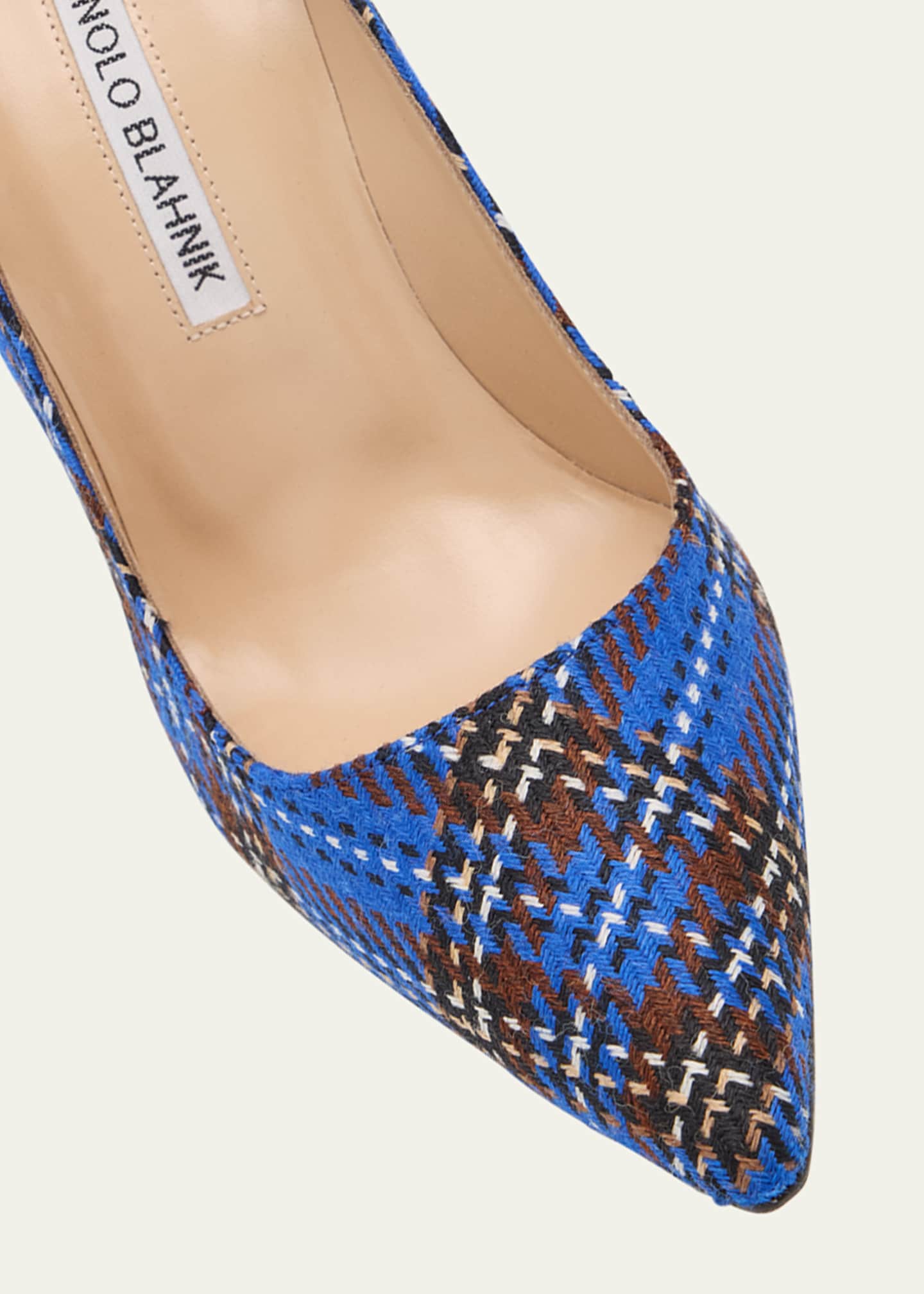 Manolo Blahnik BB 105mm Plaid Wool Pumps Bergdorf Goodman
