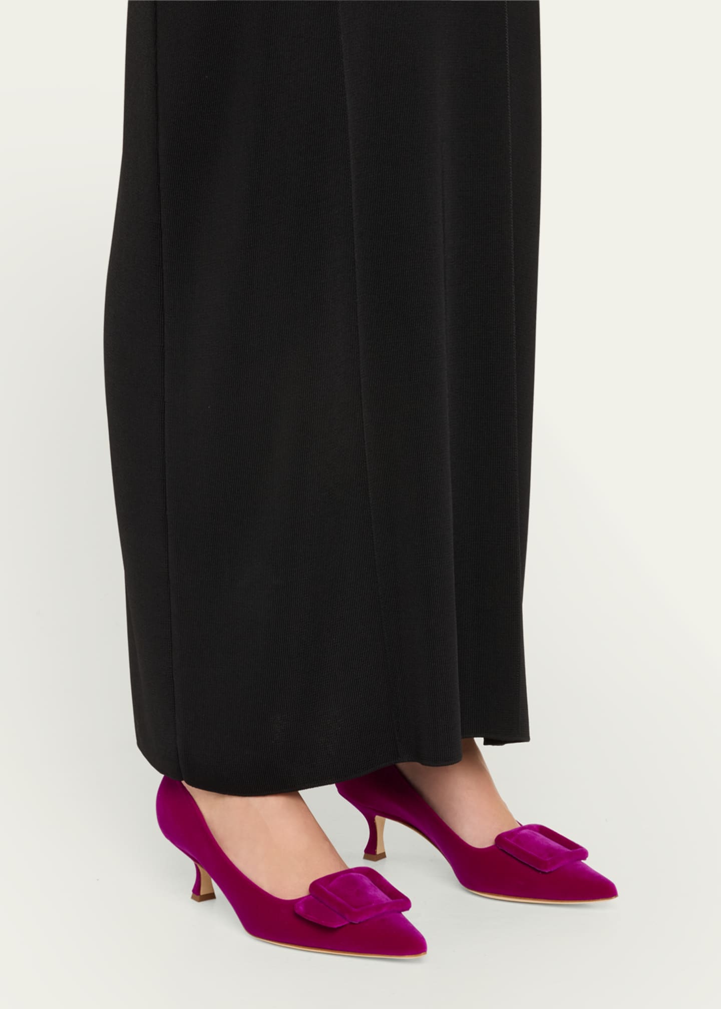 Manolo Blahnik Maysale Velvet Buckle Pumps Image 2 of 6