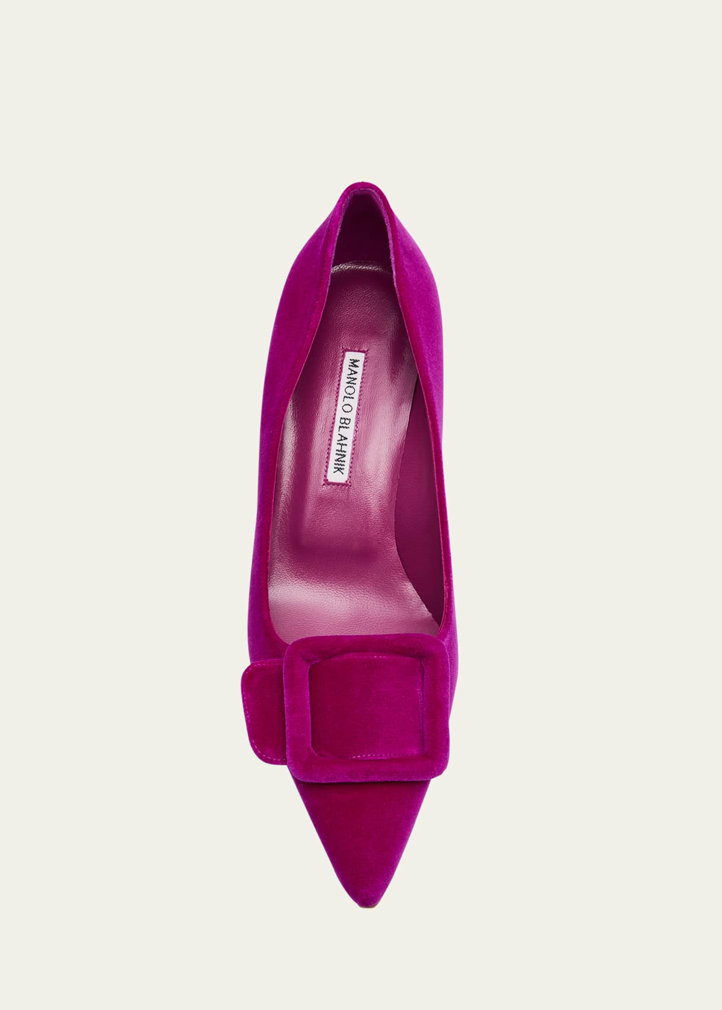 Manolo Blahnik Maysale Velvet Buckle Pumps Image 6 of 6