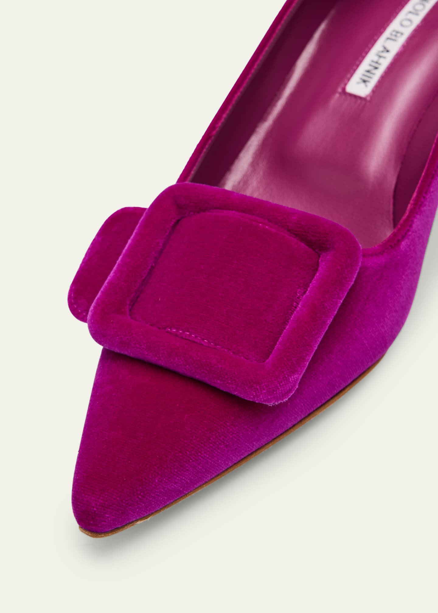 Manolo Blahnik Maysale Velvet Buckle Pumps Image 5 of 6