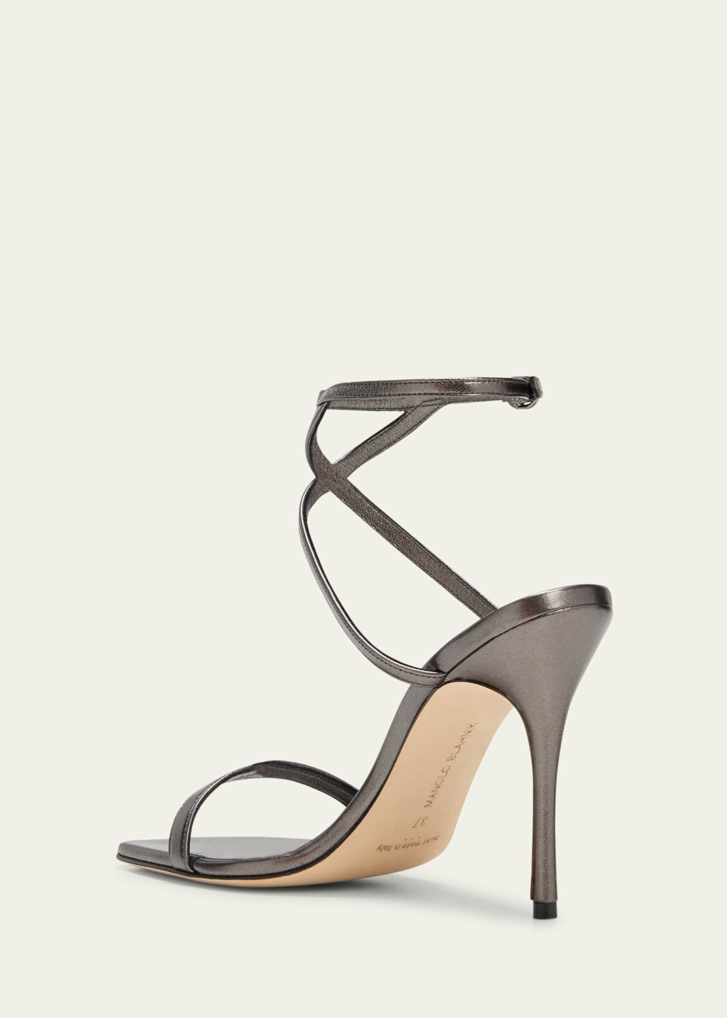 Manolo Blahnik Strania Metallic Stiletto Sandals Image 3 of 4