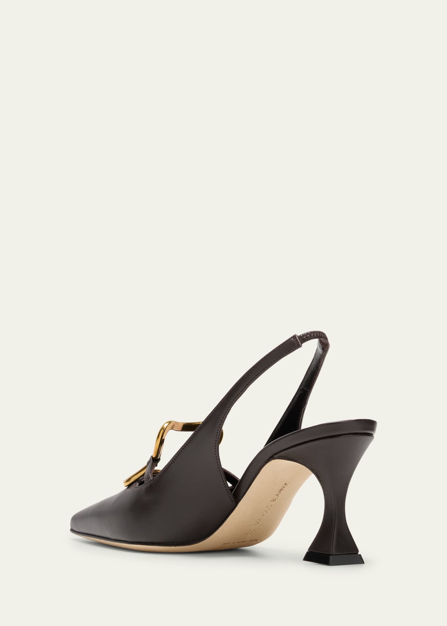 Manolo Blahnik Nikkal Leather Ornament Slingback Pumps Image 4 of 5