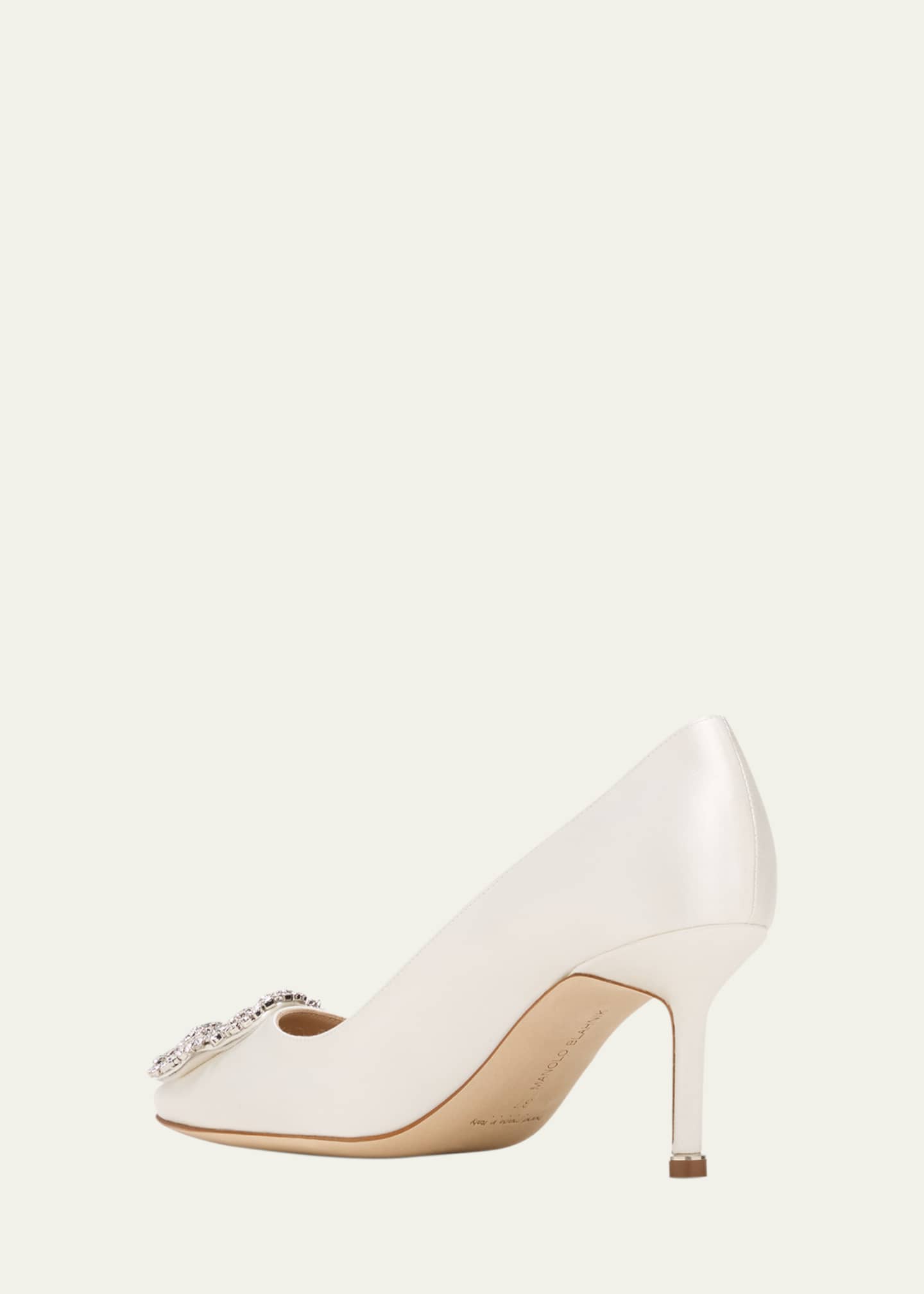 Manolo Blahnik Hangisi Satin Buckle Pumps Image 4 of 5