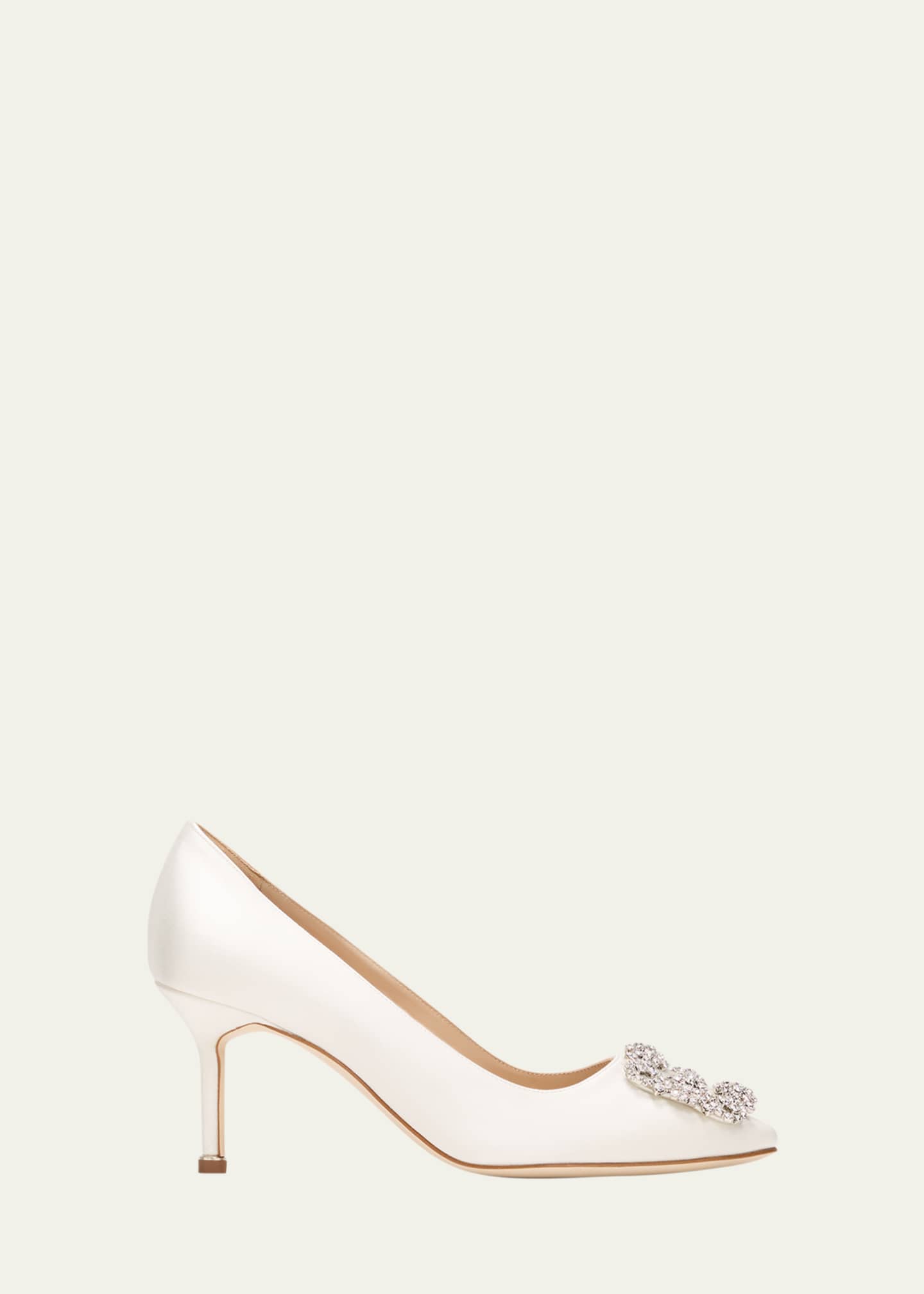 Manolo Blahnik Hangisi Satin Buckle Pumps Image 1 of 5