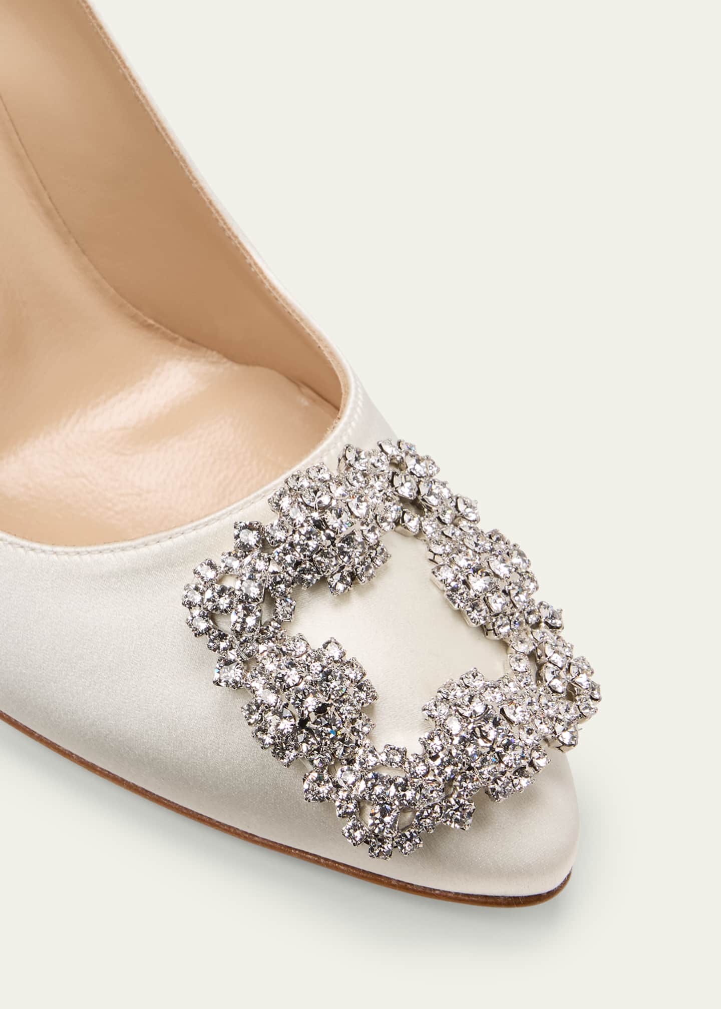 Manolo Blahnik Hangisi Satin Buckle Pumps Image 5 of 5