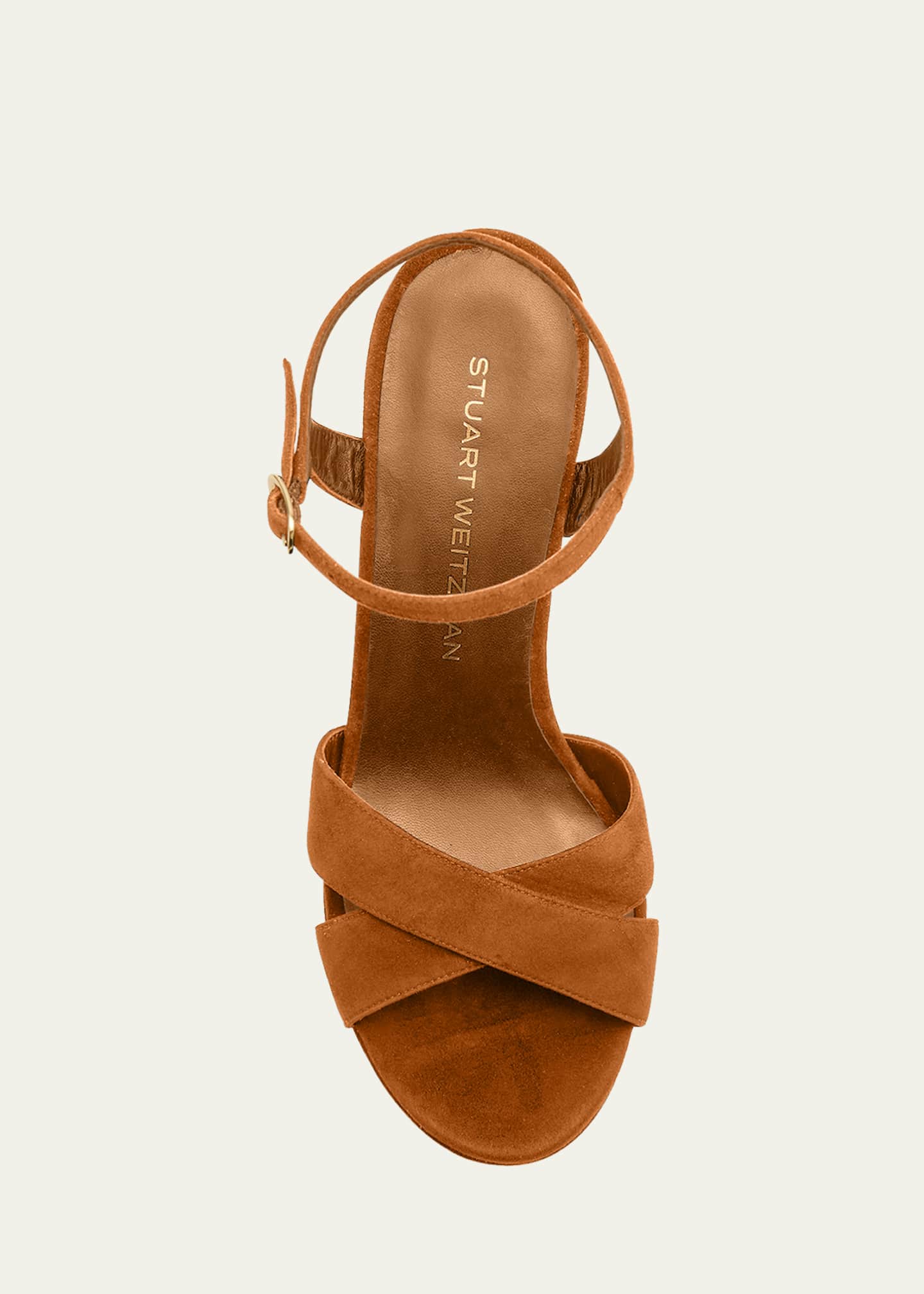 Stuart Weitzman Dayna Suede Crisscross Platform Sandals Image 6 of 6