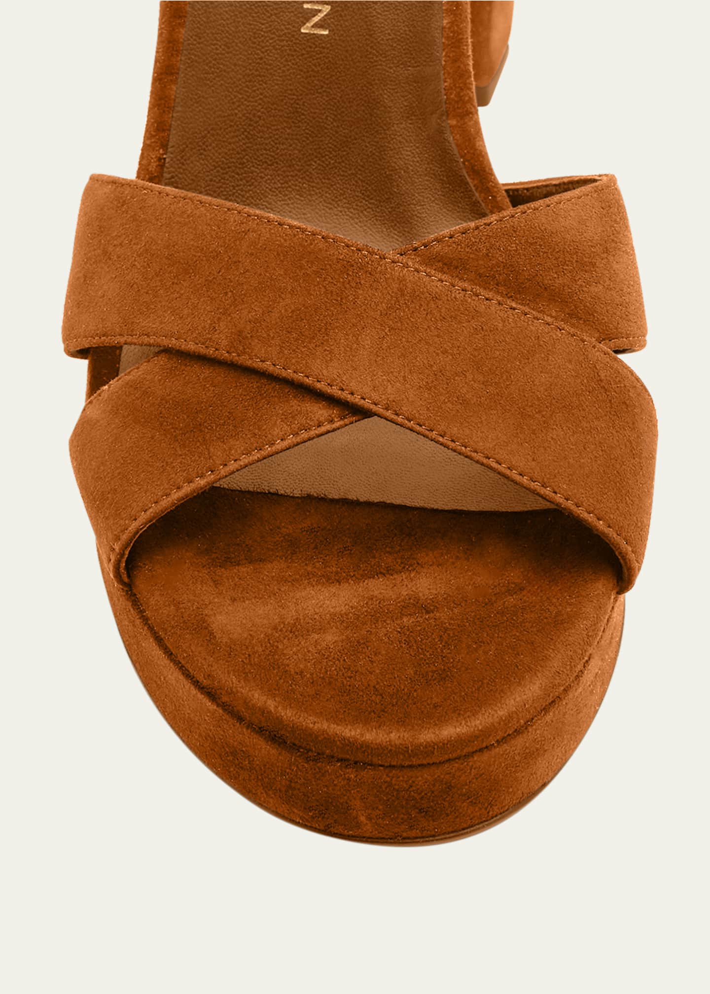 Stuart Weitzman Dayna Suede Crisscross Platform Sandals Image 5 of 6
