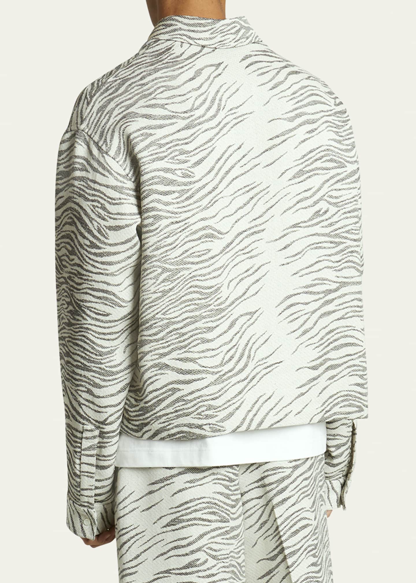 Jacquemus Men's Zebra Jacquard Boxy Sport Shirt Image 3 of 5