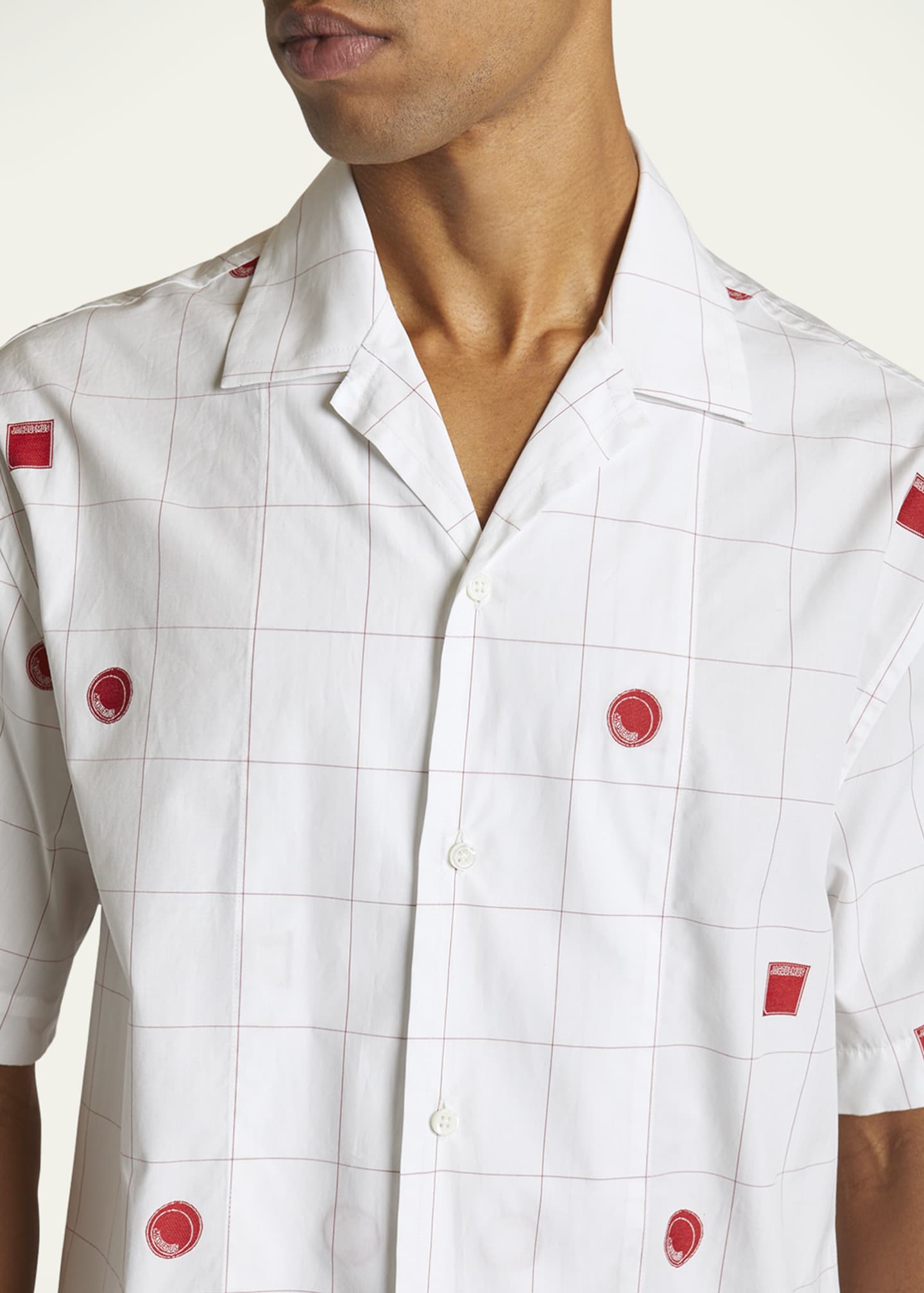 Jacquemus Men's Grid Check Icon Camp Shirt Image 5 of 5