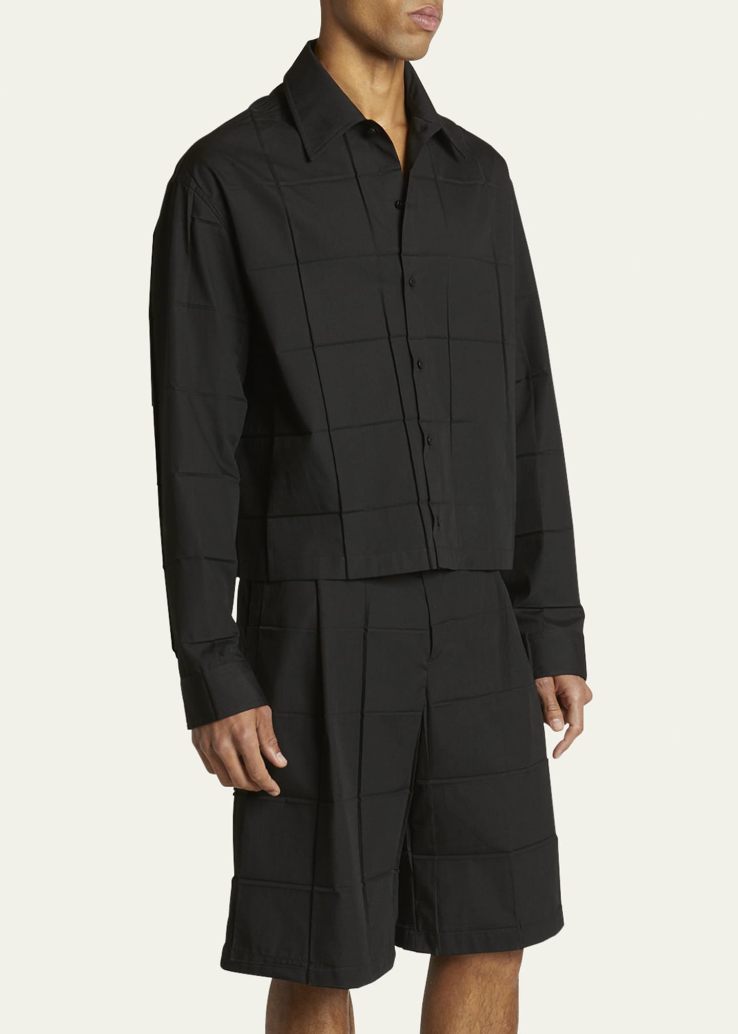 Jacquemus Men's Square Paneled Button-Down Shirt Image 4 of 5