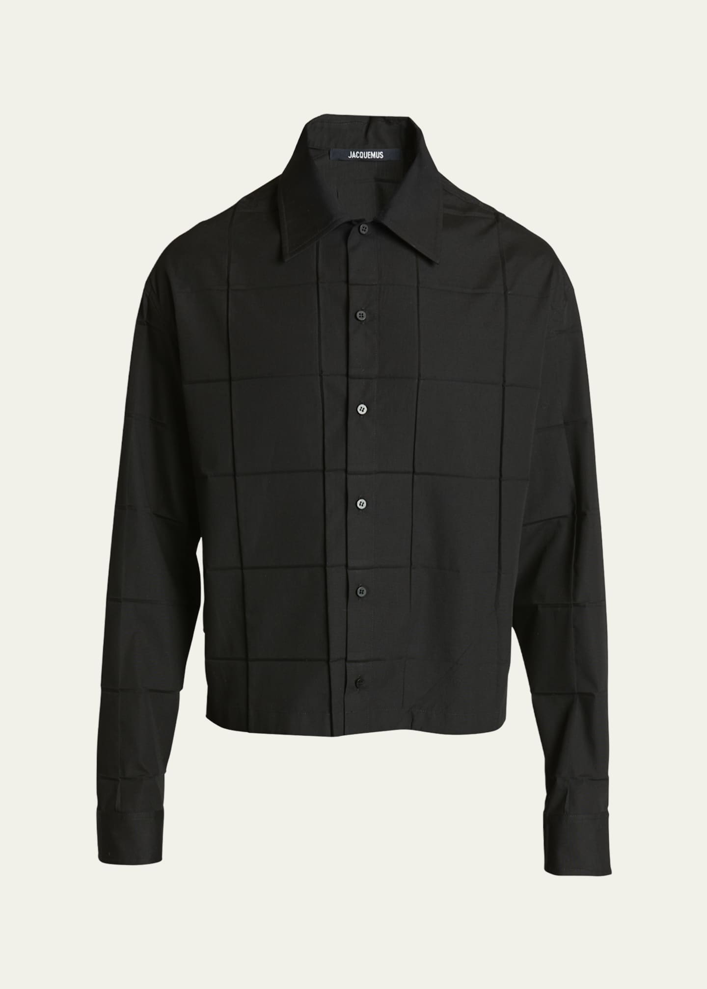 Jacquemus Men's Square Paneled Button-Down Shirt Image 1 of 5