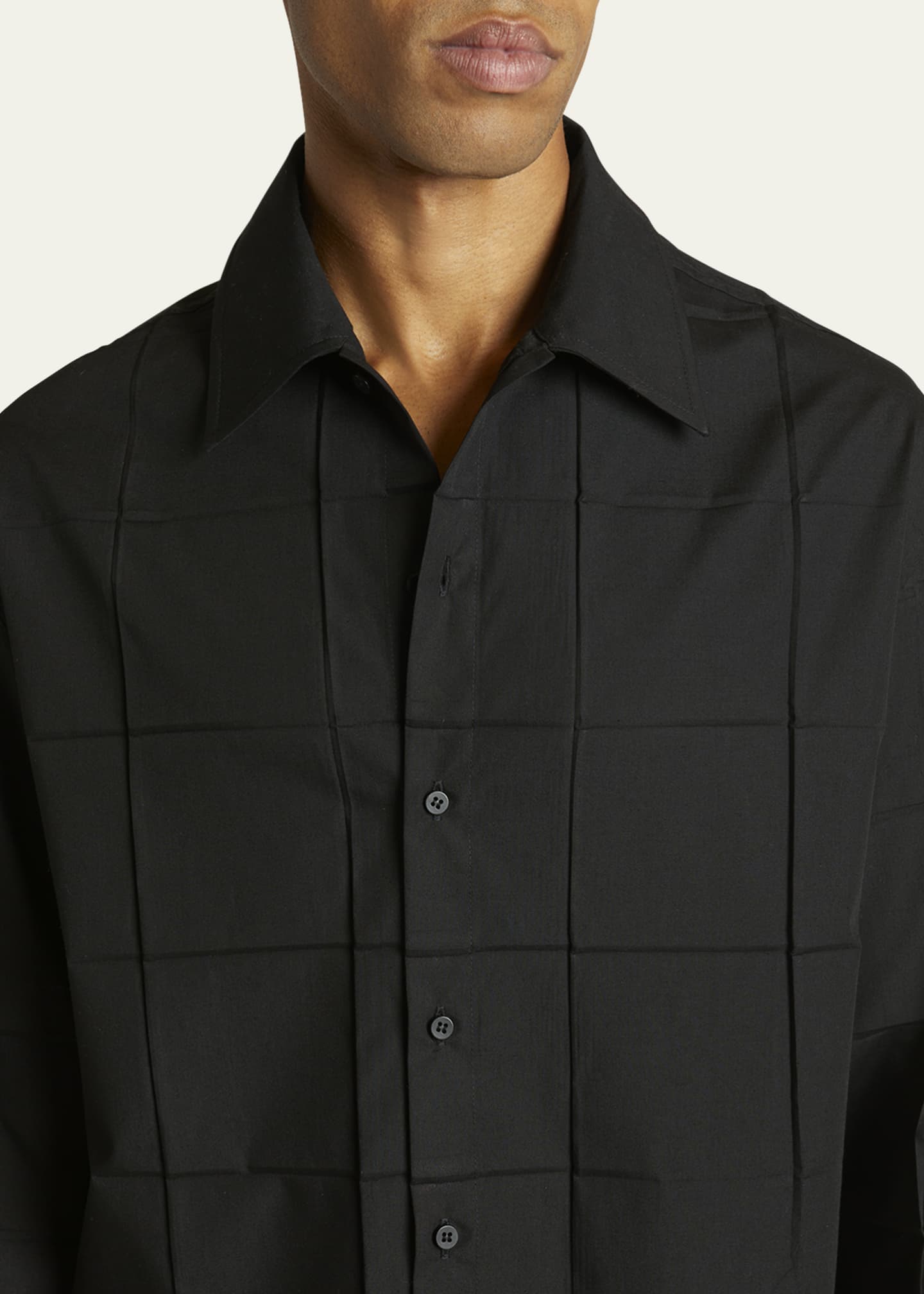 Jacquemus Men's Square Paneled Button-Down Shirt Image 5 of 5