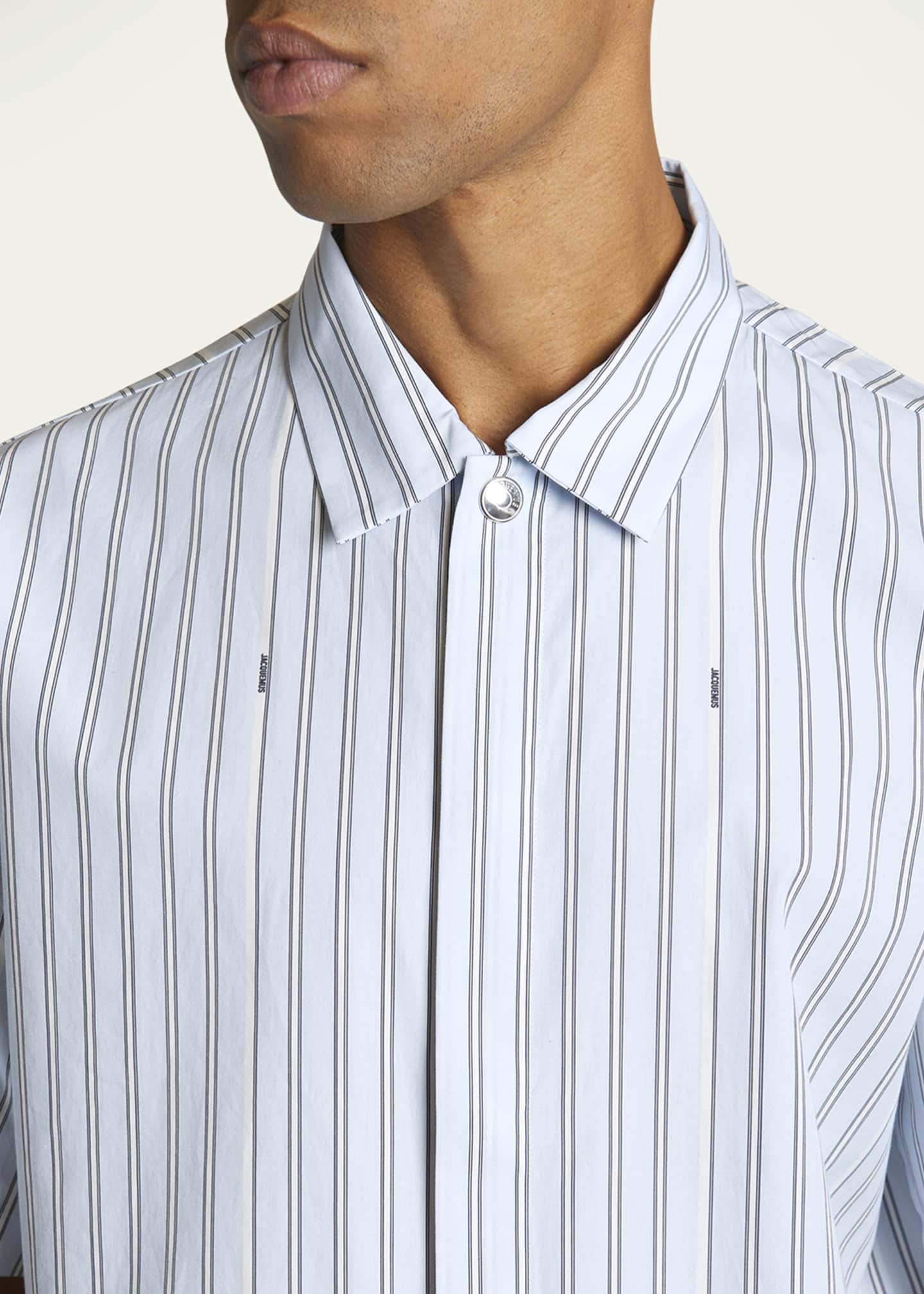 Jacquemus Men's Signature Striped Sport Shirt Image 5 of 5